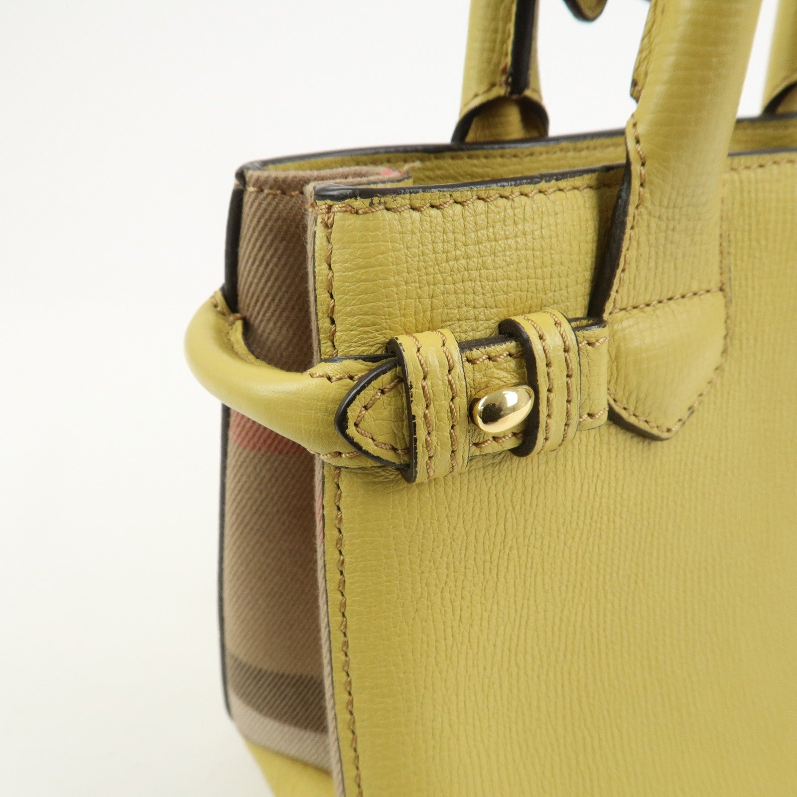 Burberry Banner Bag 2Way Leather Shoulder Hand Bag Nova Check