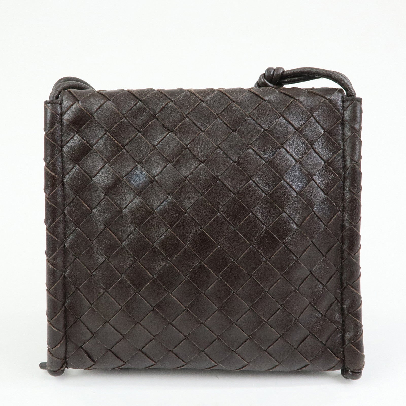BOTTEGA VENETA Intrecciato Leather Shoulder Bag Hand Bag Brown