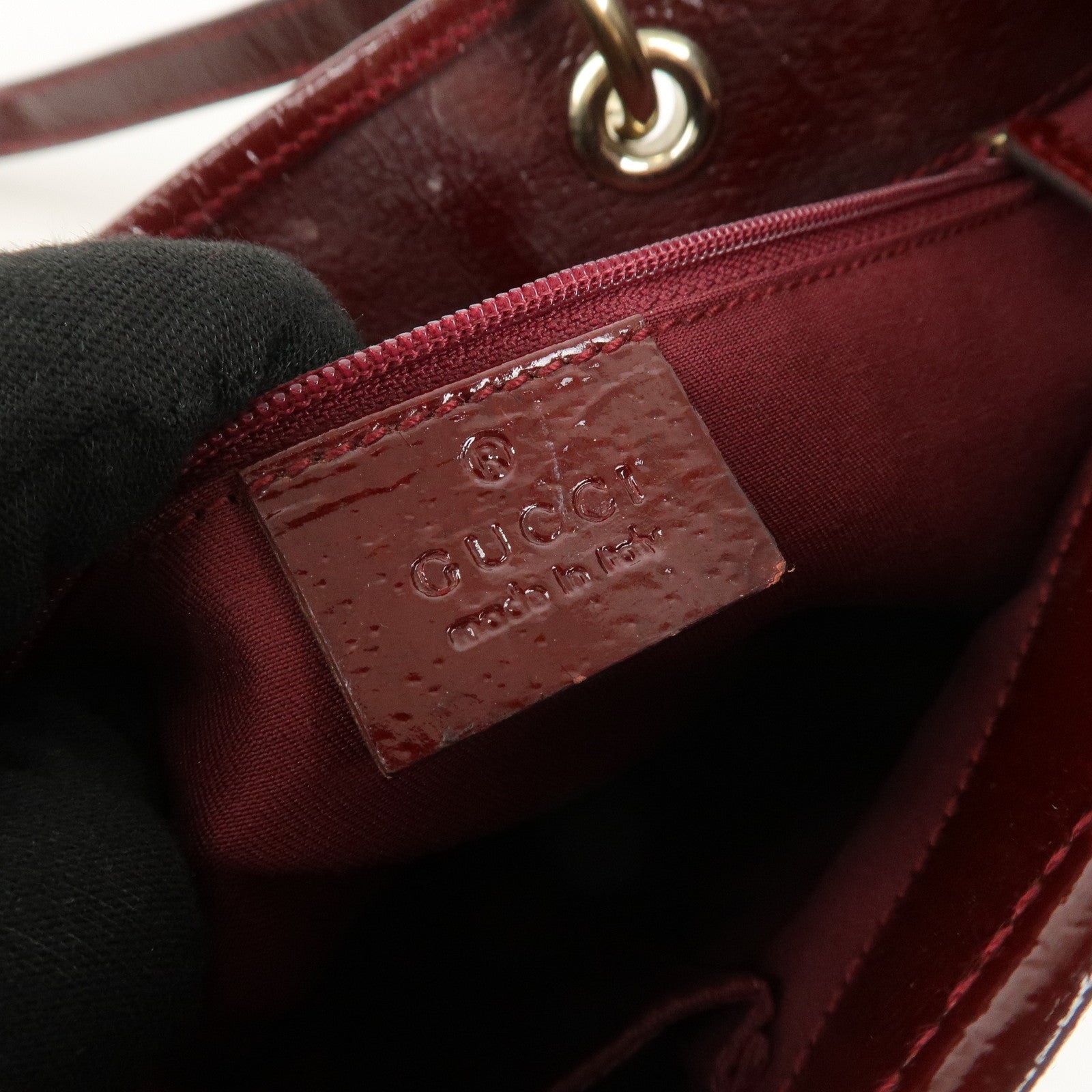 GUCCI GG Canvas Leather Tote Bag Hand Bag Brown Bordeaux 120840