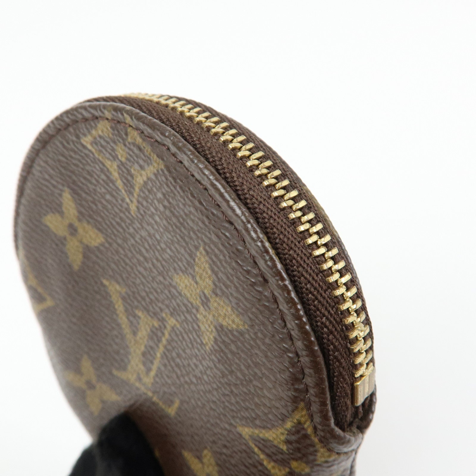 Louis Vuitton Monogram Porte Monnaie Rond Coin Case Brown M61926