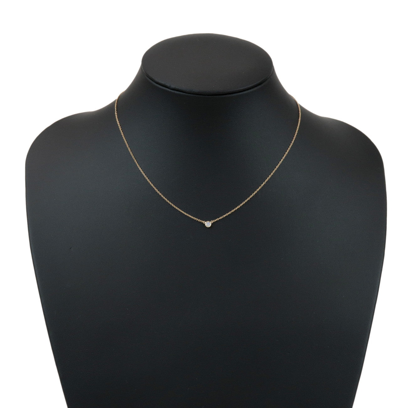 Tiffany & Co By The Yard 1P Diamond Necklace K18 750YG Yellow Gold