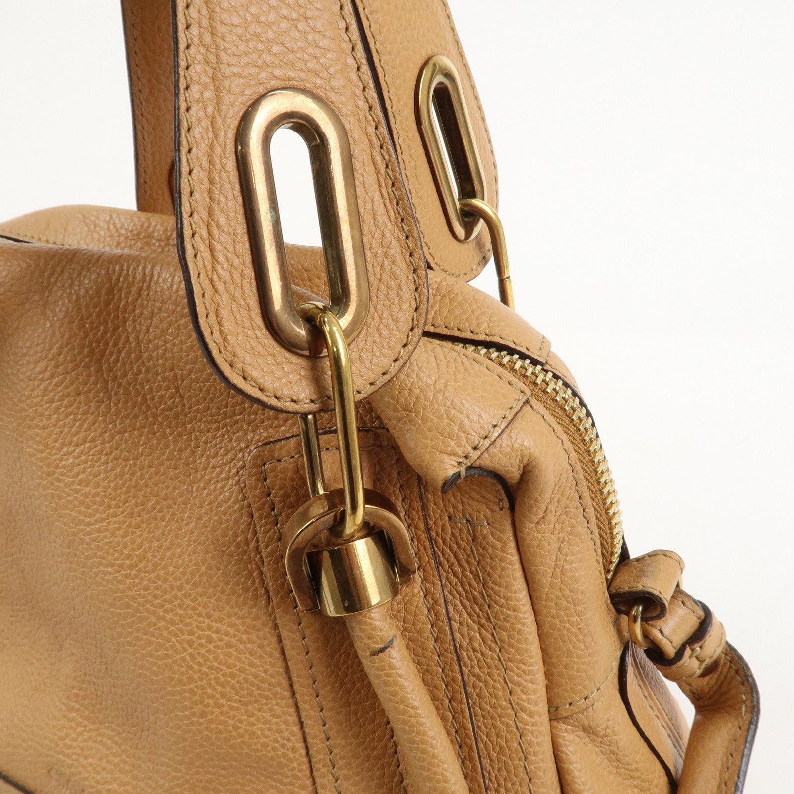 Chloe Paraty Leather 2Way Bag Shoulder Bag Hand Bag Brown