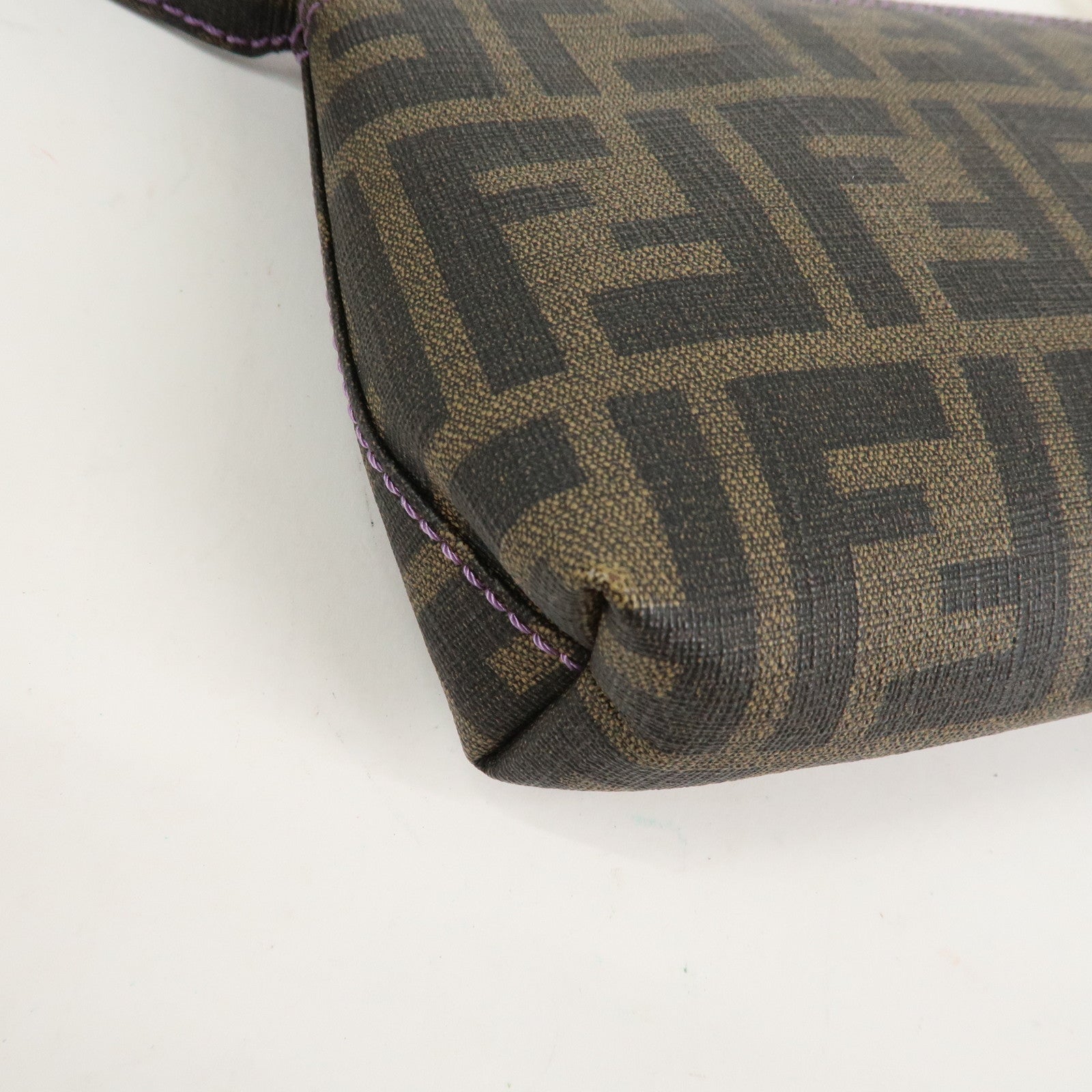 FENDI Zucca PVC Chain Accessory Pouch Hand Bag Shoulder Bag 8BR592