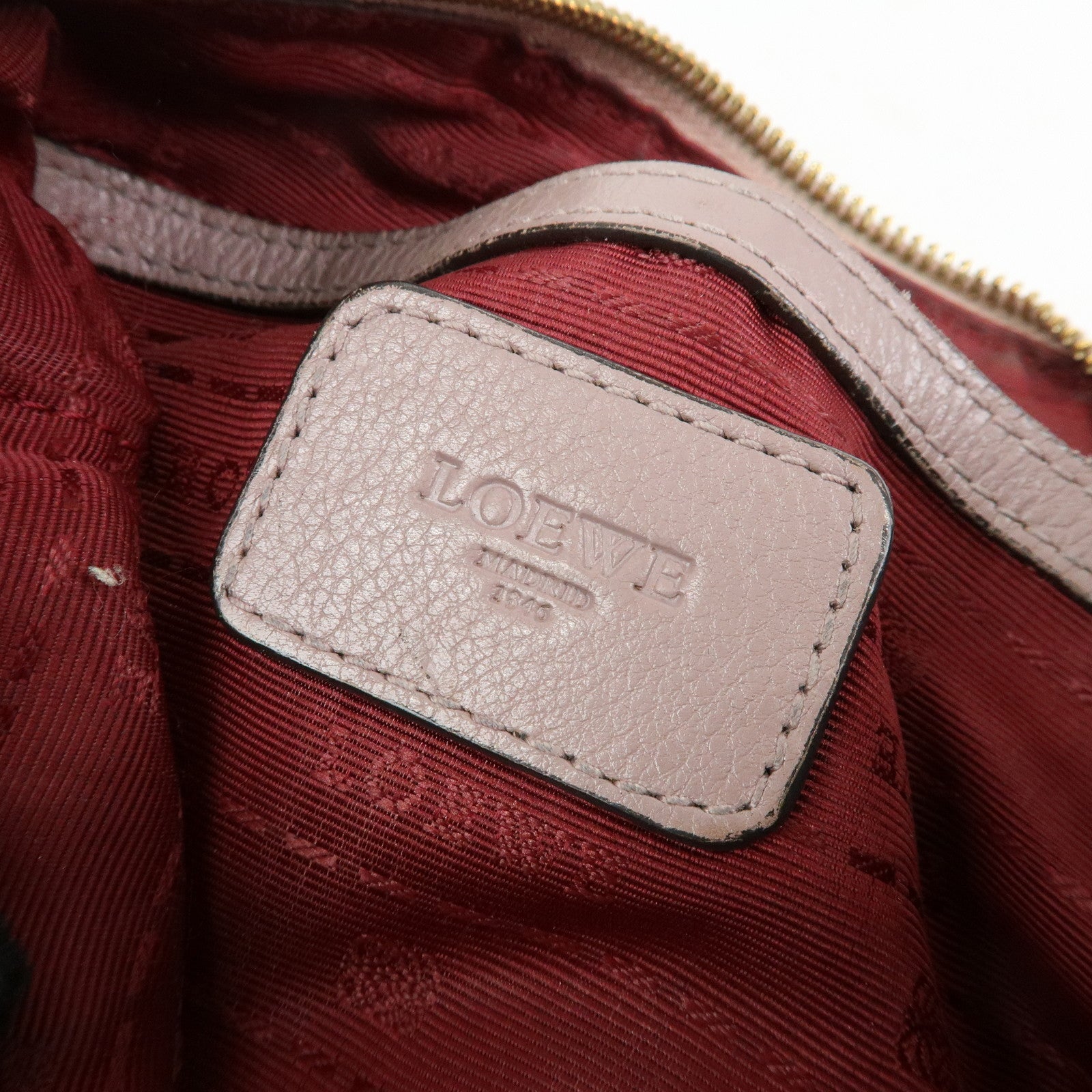 LOEWE Heritage Calf Leather Shoulder Bag Crossbody Bag Pink