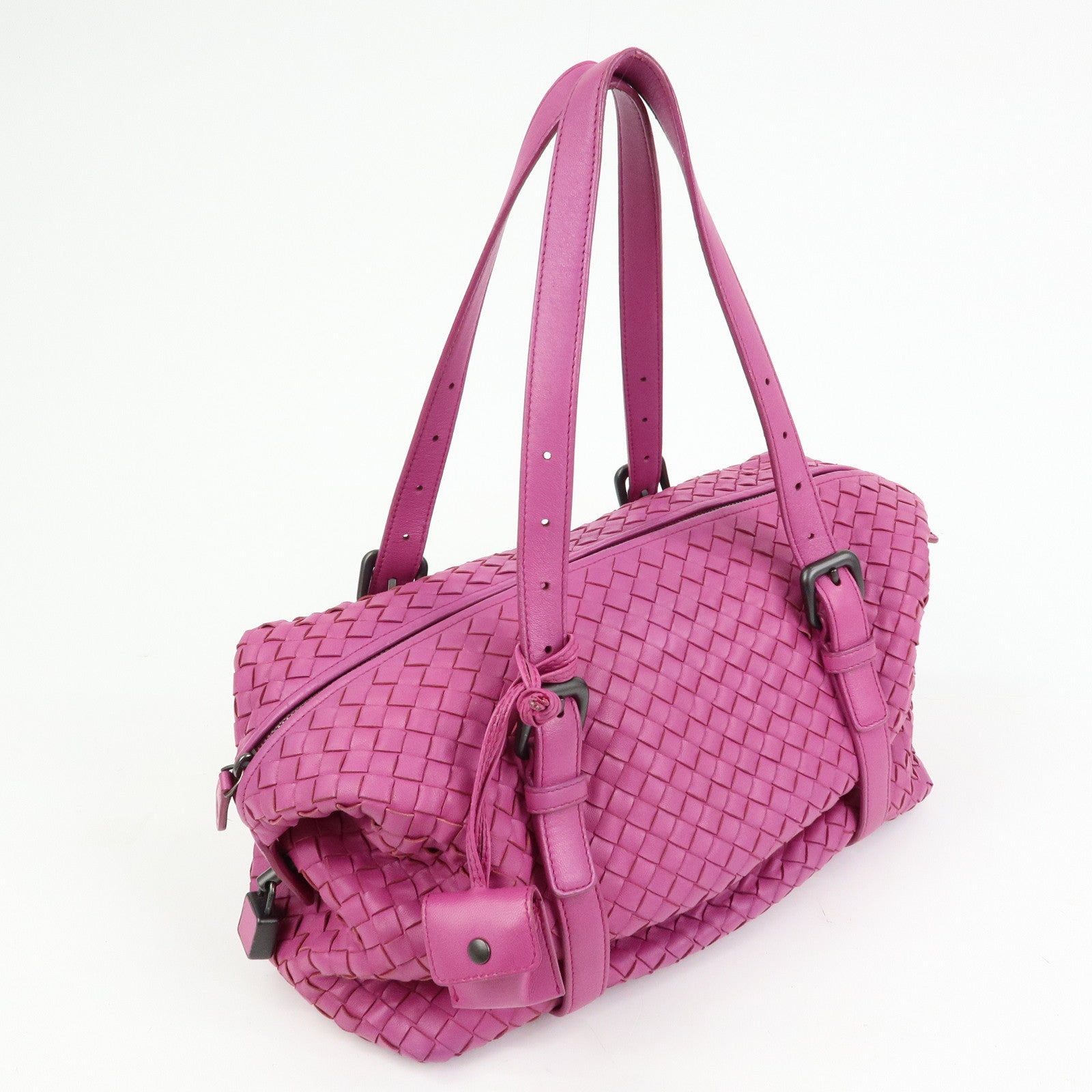 BOTTEGA VENETA Intrecciato Nappa Leather Boston Bag Pink 272801