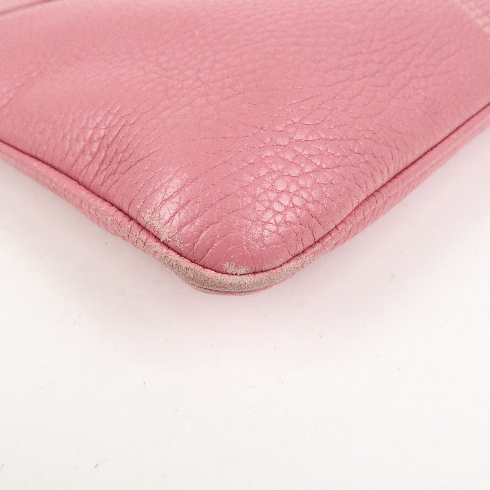 LOEWE Senda Leather Shoulder Bag Crossbody Bag Pink Light Green
