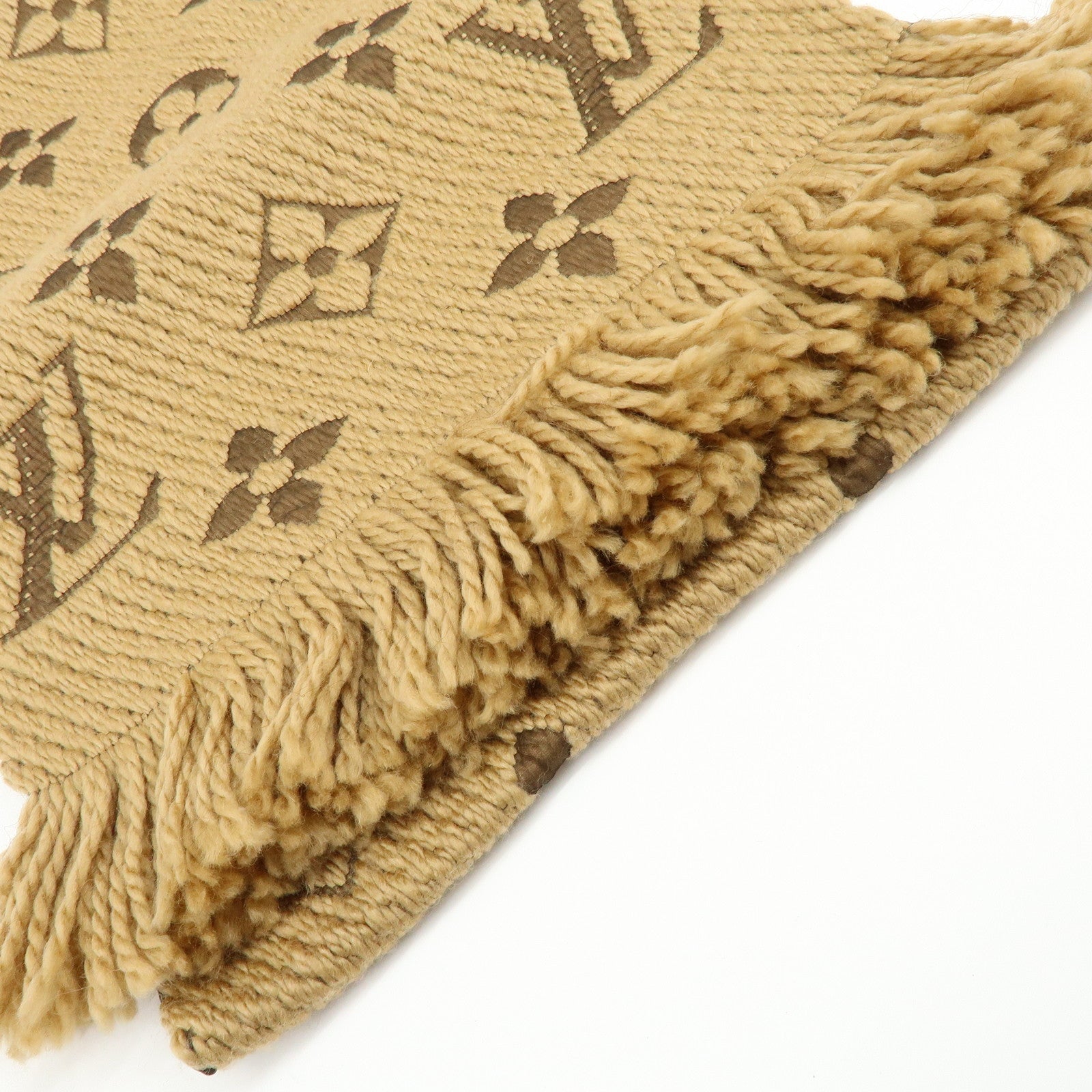 Louis Vuitton Echarpe Logomania Wool Silk Scarf Brown 413287