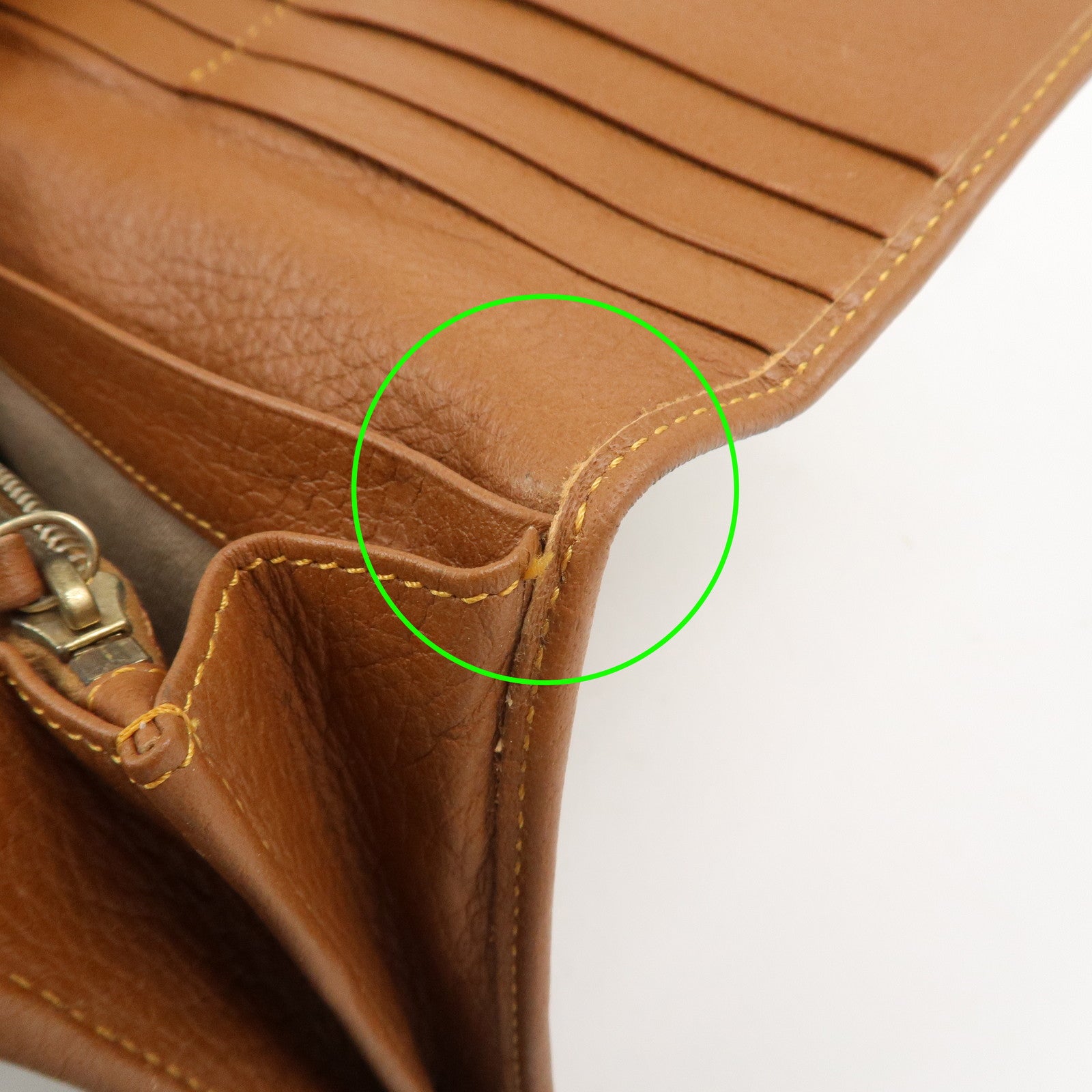 FENDI Zucchino Canvas Leather Bi-fold Long Wallet Brown 8M0000