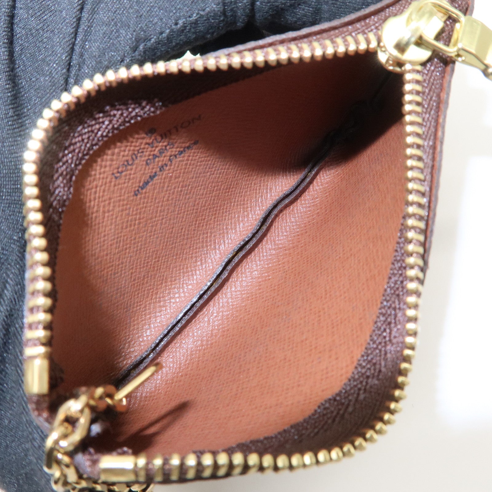 Louis Vuitton Monogram Pochette Cles Coin Case Key Case Brown M62650