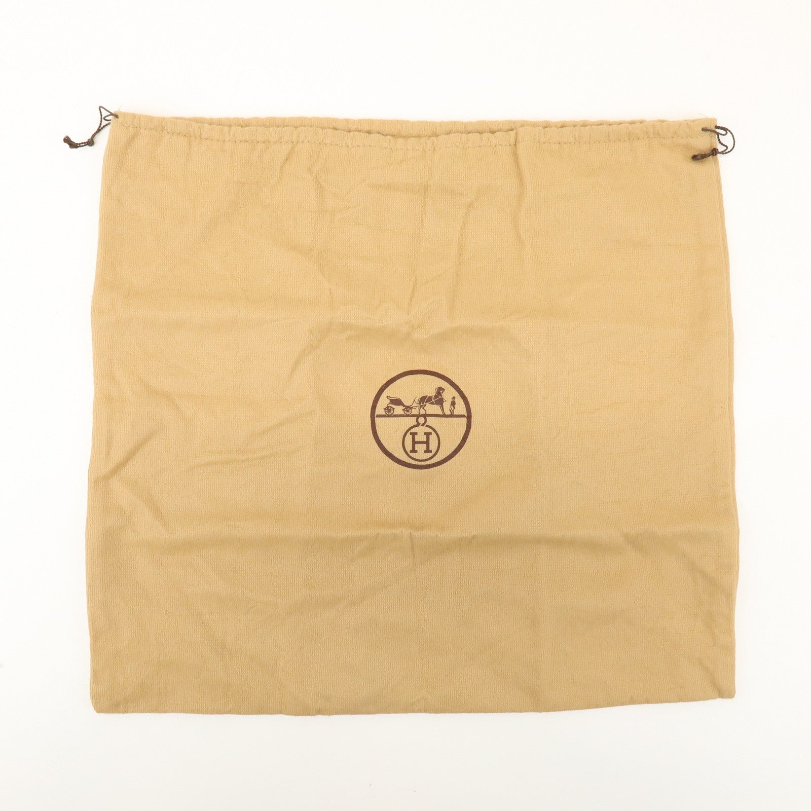 HERMES Set of 8 Drawstring Style Dust Bag Storage Bag Beige Brown
