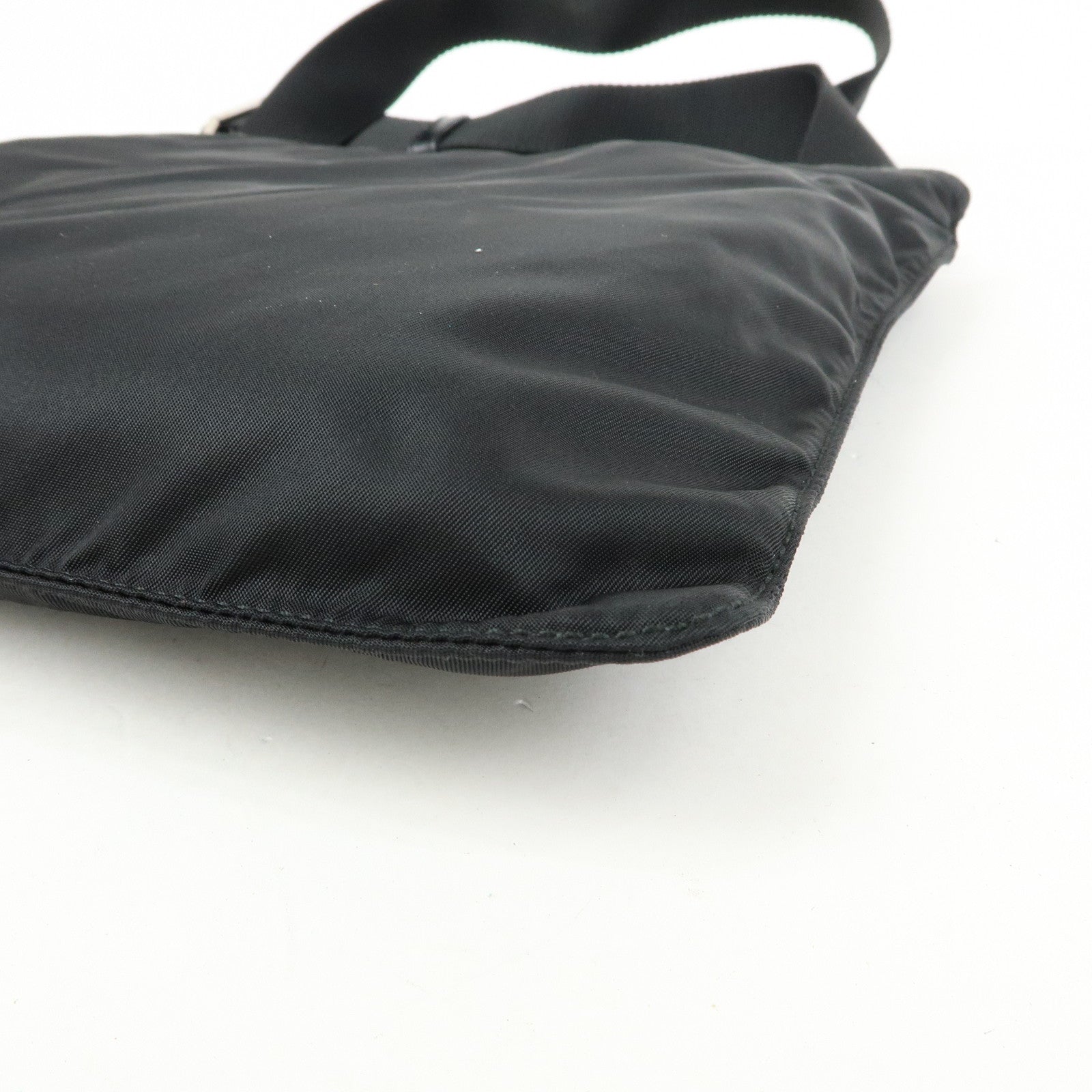 PRADA Triangle Logo Nylon Leather Shoulder Bag Crossbody Bag 2VH118