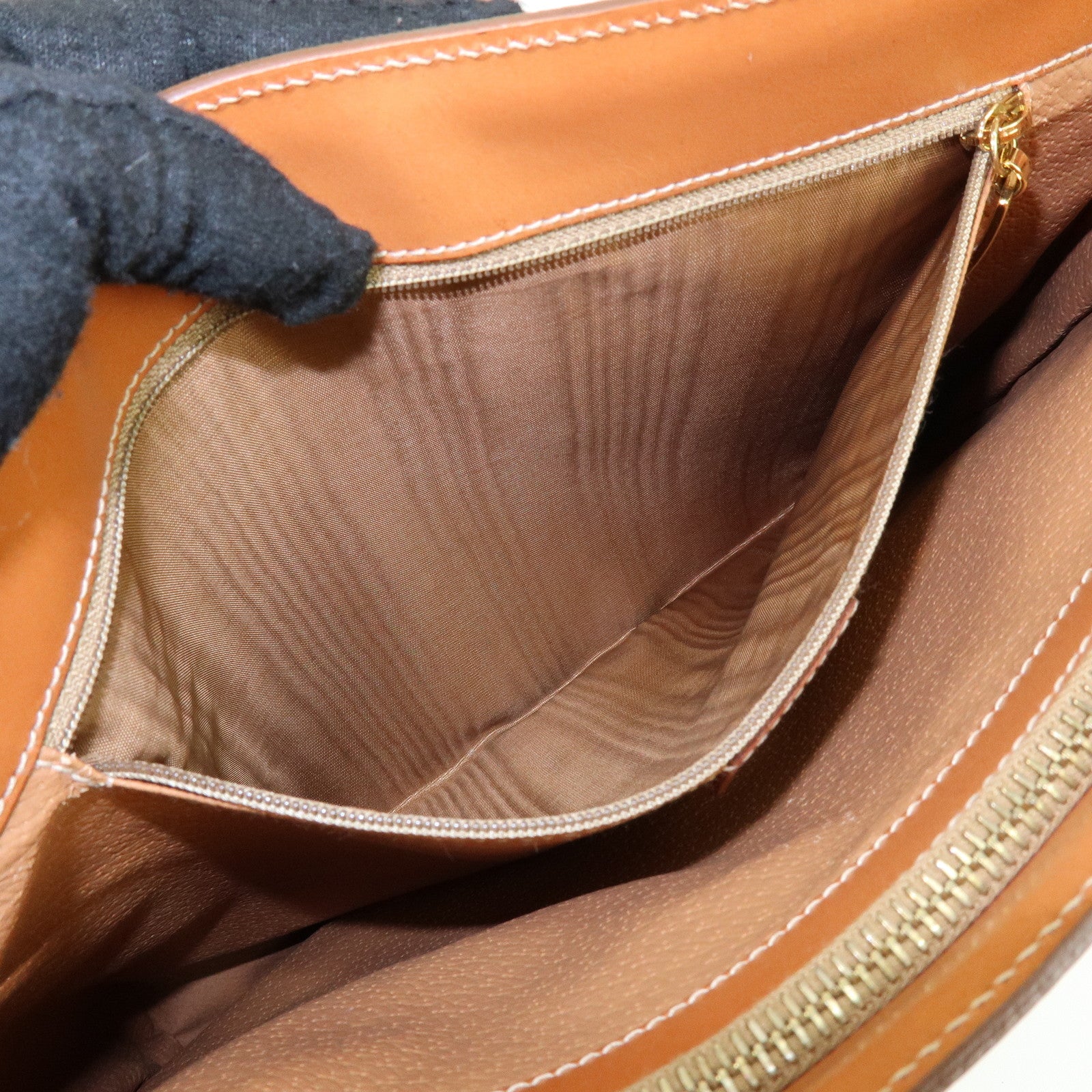 CELINE Macadam PVC Leather Shoulder Bag Brown