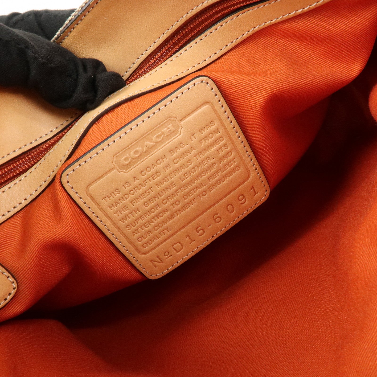 COACH Set Of 2 Canvas Leather Shoulder Bag Hand Bag Brown Beige