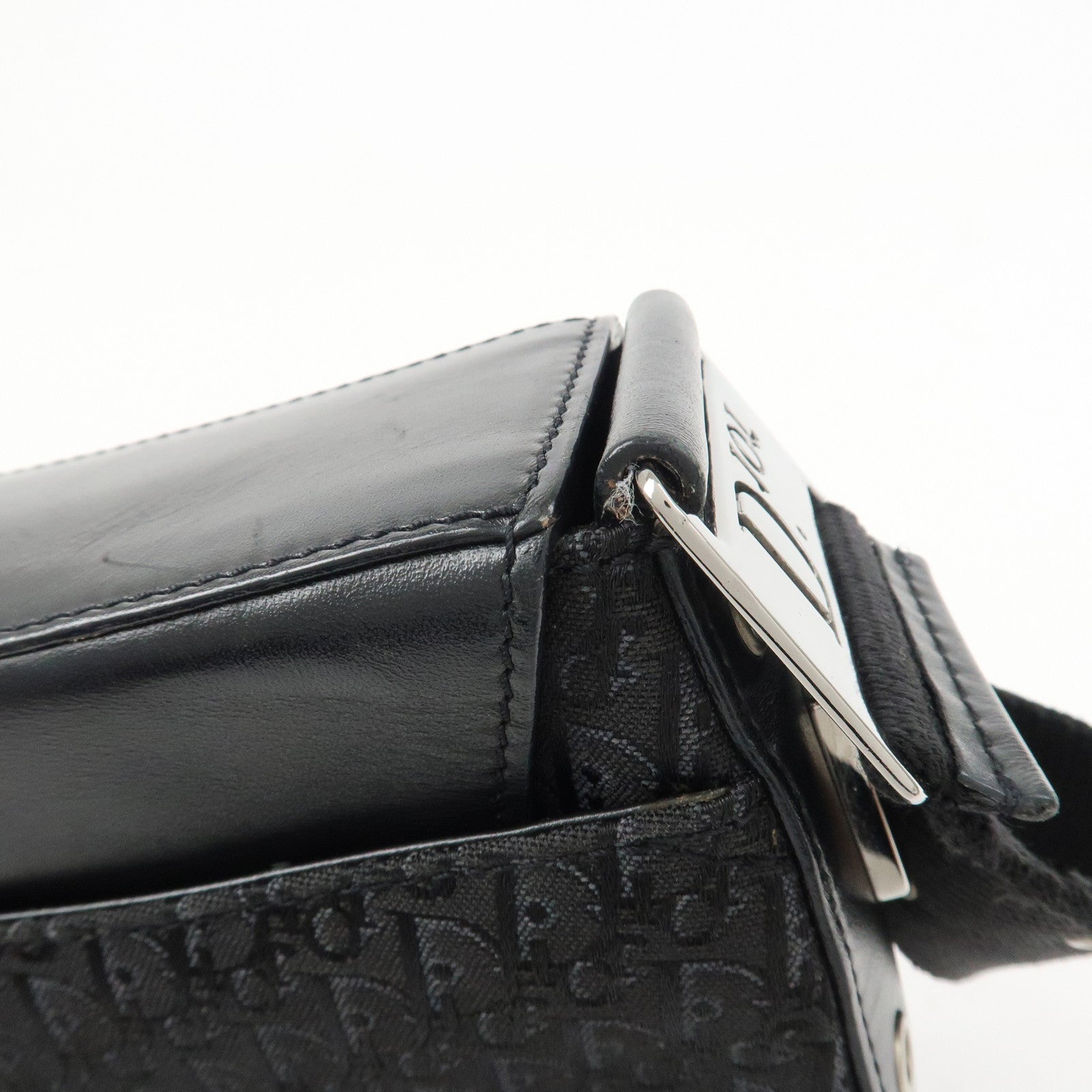 Christian Dior Trotter Street Chic Canvas Leather Shoulder Bag