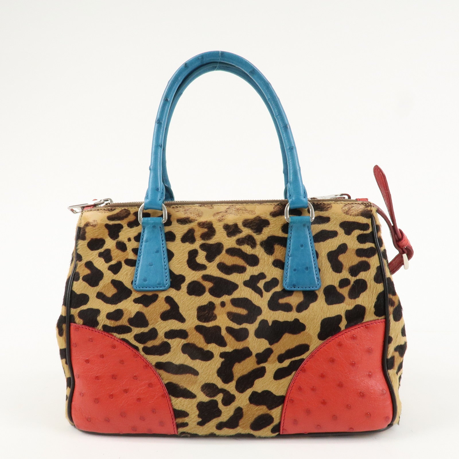 PRADA Galleria Triangle Logo Unborn Calf Leather 2Way Bag 1BA863 Used