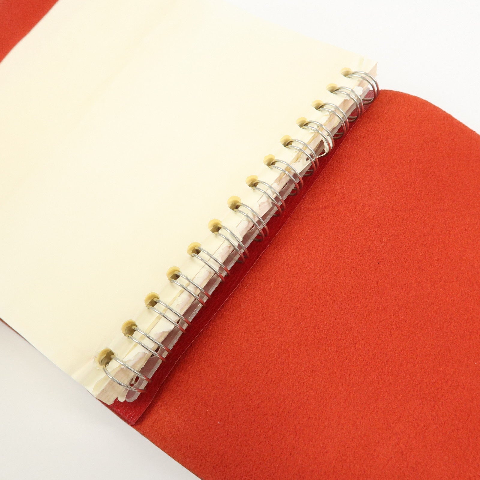 HERMES Cahier Rouleaul Leather Notebook Cover Red