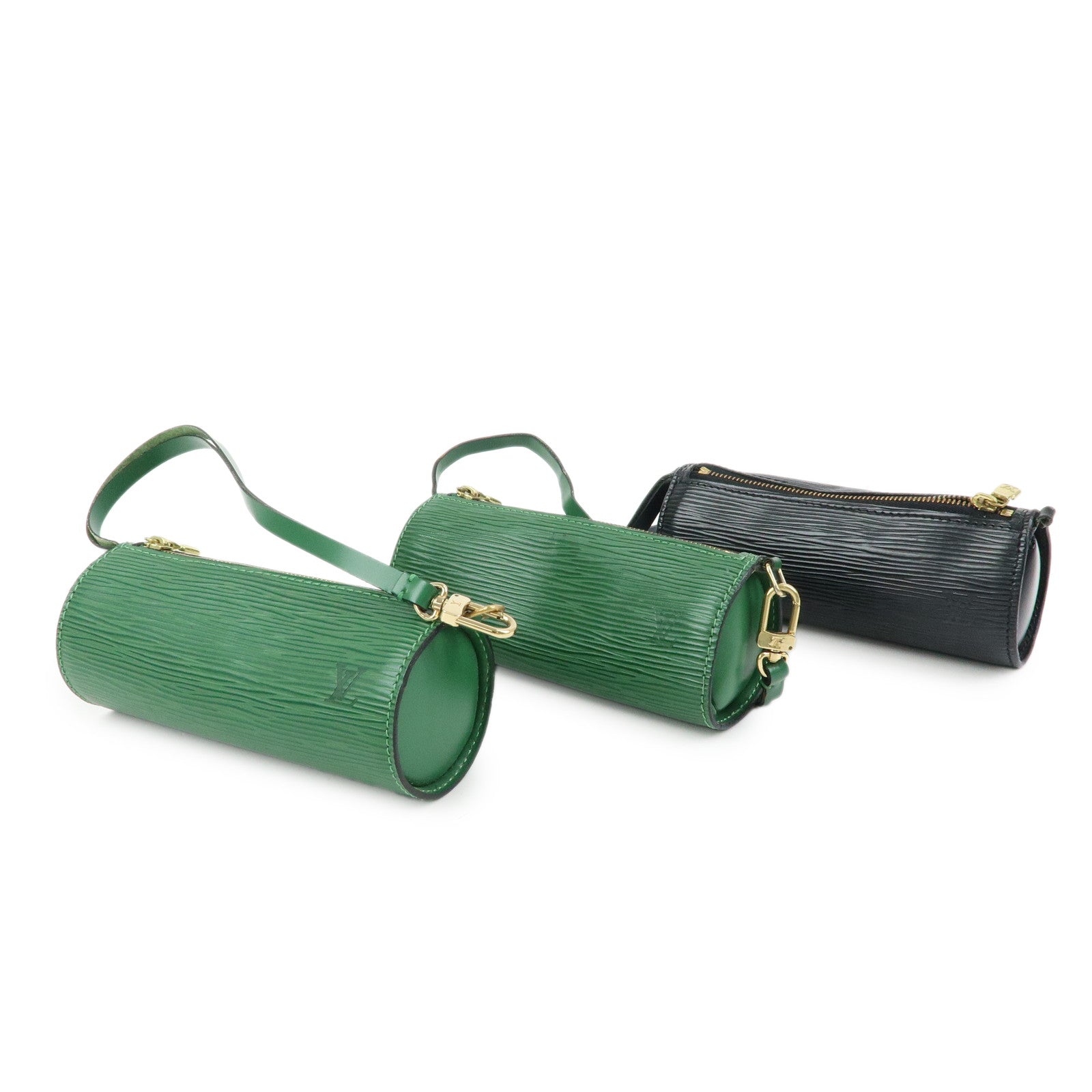 Louis Vuitton Epi Set of 3 Leather Soufflot Pouch Borneo Green Noir