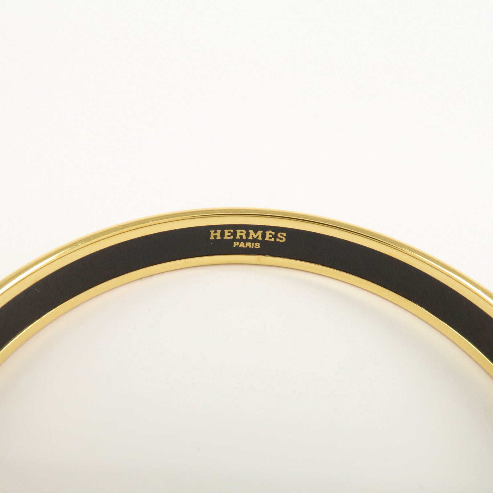 HERMES Email PM Gold Plated Bracelet Bangle Multicolor