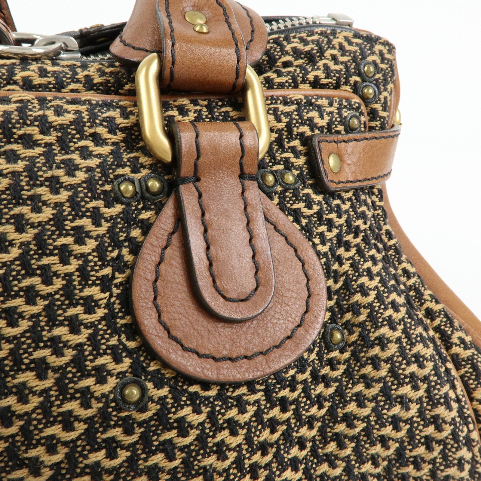 Chloe Paddington Medium Jacquard Leather Hand Bag Brown