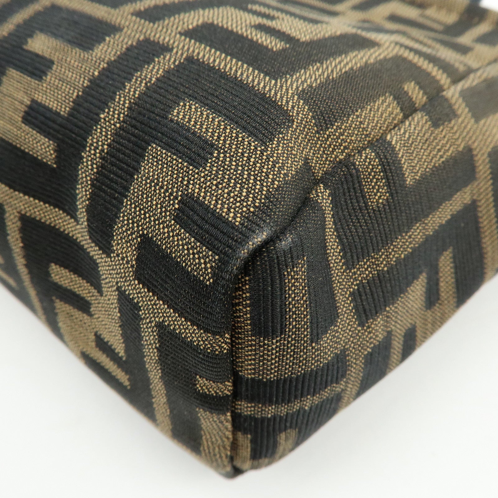 FENDI Zucca Canvas Leather Hand Bag Brown Black Navy 8N0000