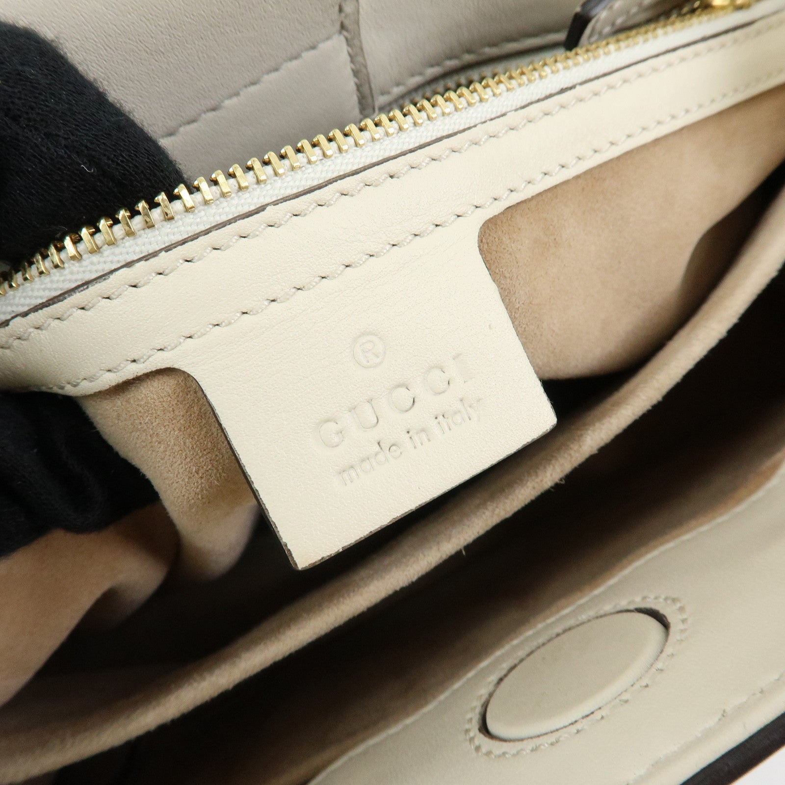 GUCCI Sylvie Sherry Leather 2Way Bag Hand Shoulder Bag White 460381