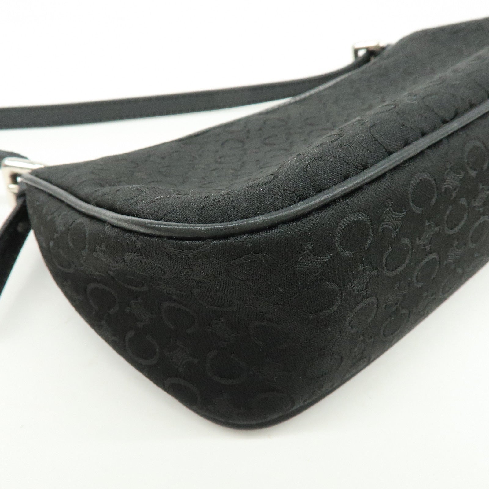 CELINE C Macadam Leather Shoulder Hand Bag Accessory Pouch Black