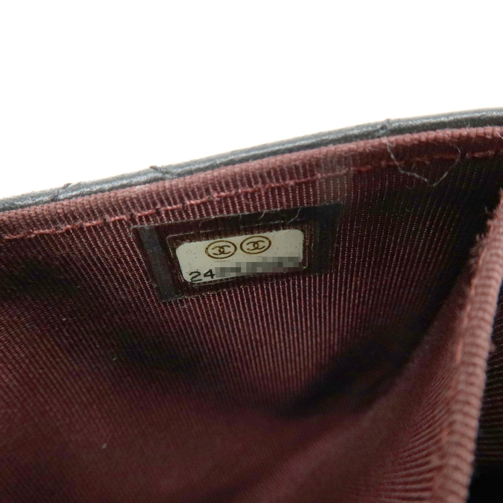 CHANEL COCO Mark Lambskin Matelasse Compact Wallet Black