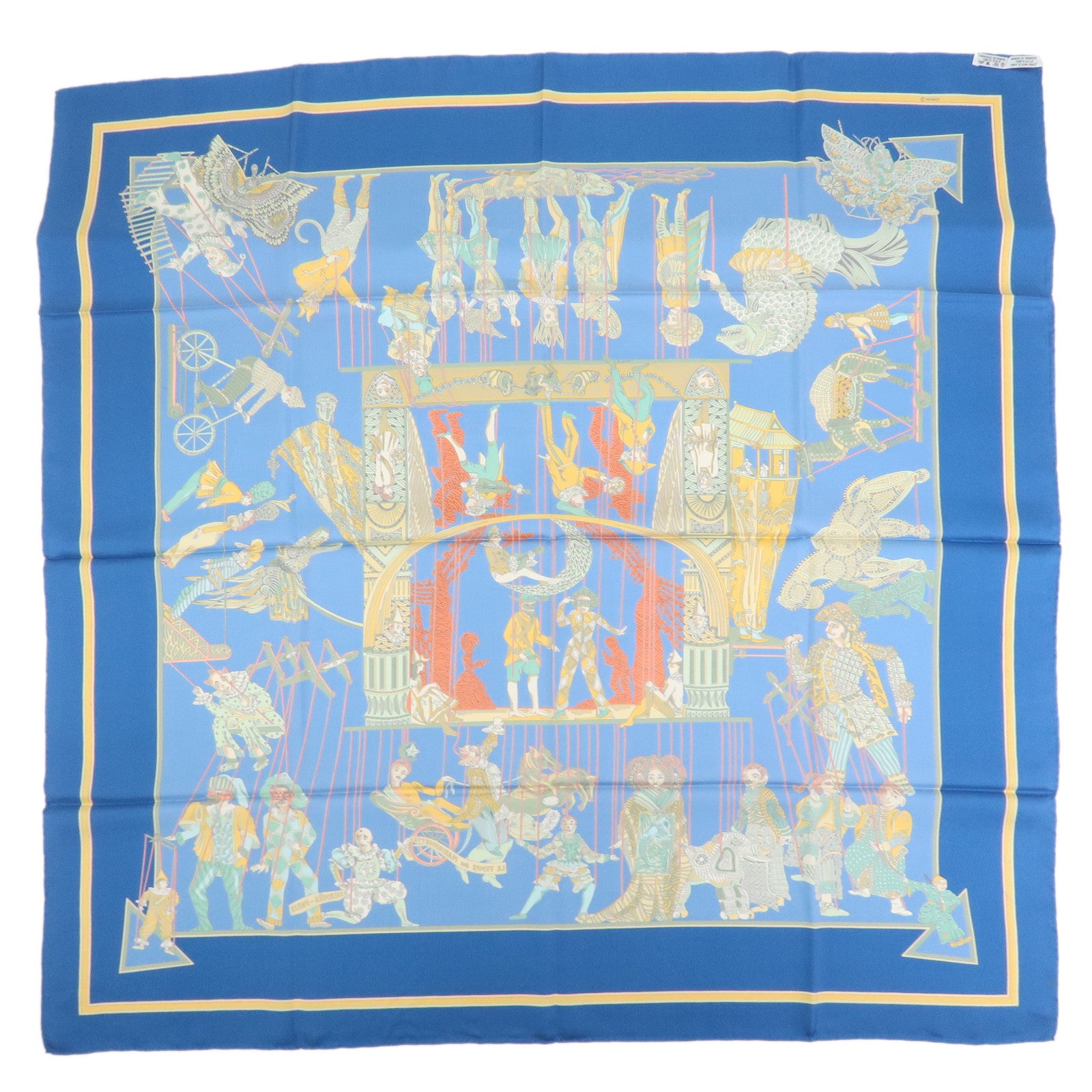 HERMES Carre 90 Silk 100% Scarf LE TEMPS des MARIONNETTES