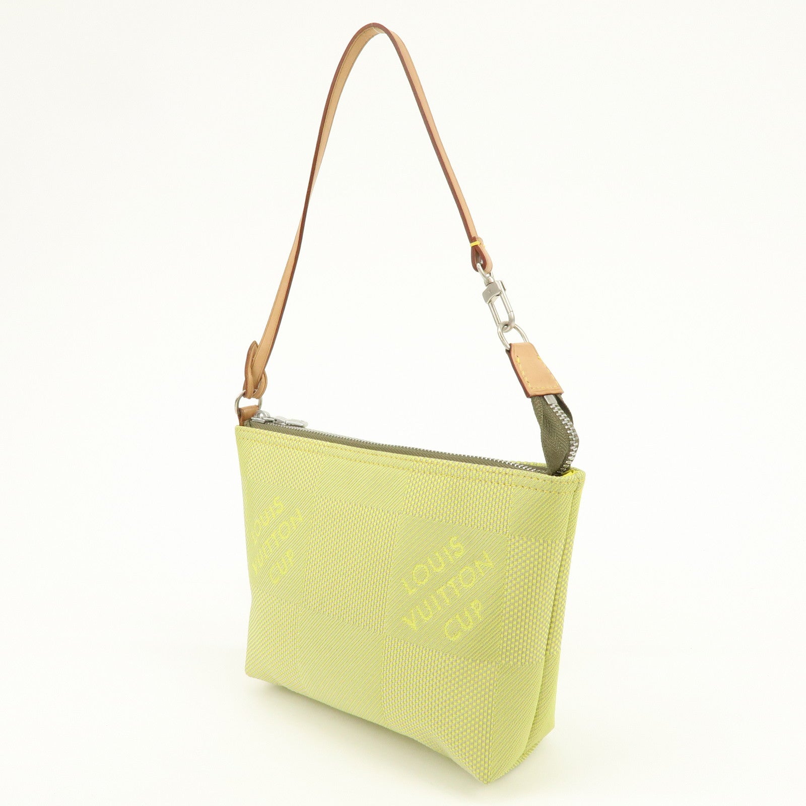 Louis Vuitton Damier Geant LV Cup Canvas Leather Pouch Yellow