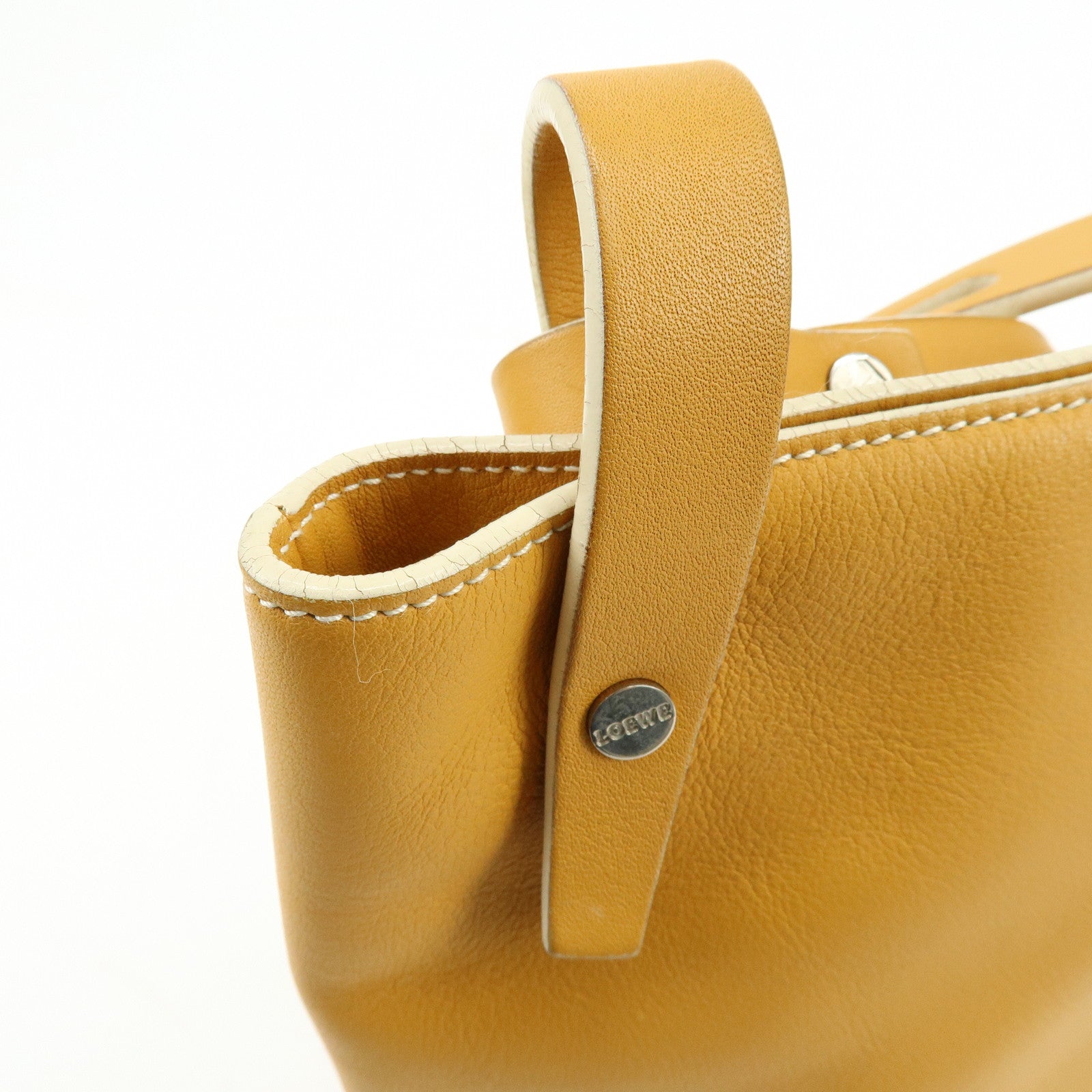 LOEWE Leather Shoulder Bag Hand Bag Light Brown