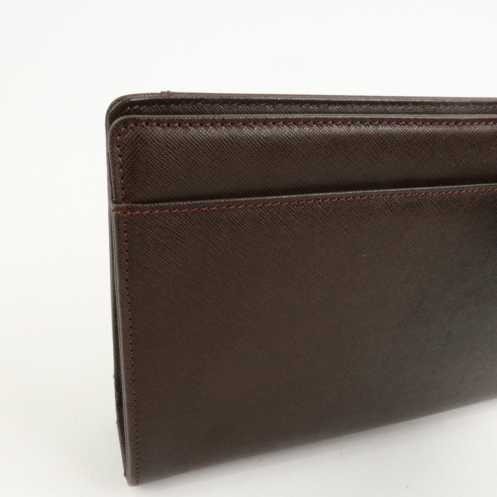 BURBERRY Leather Clutch Bag Hand Bag Pouch Brown