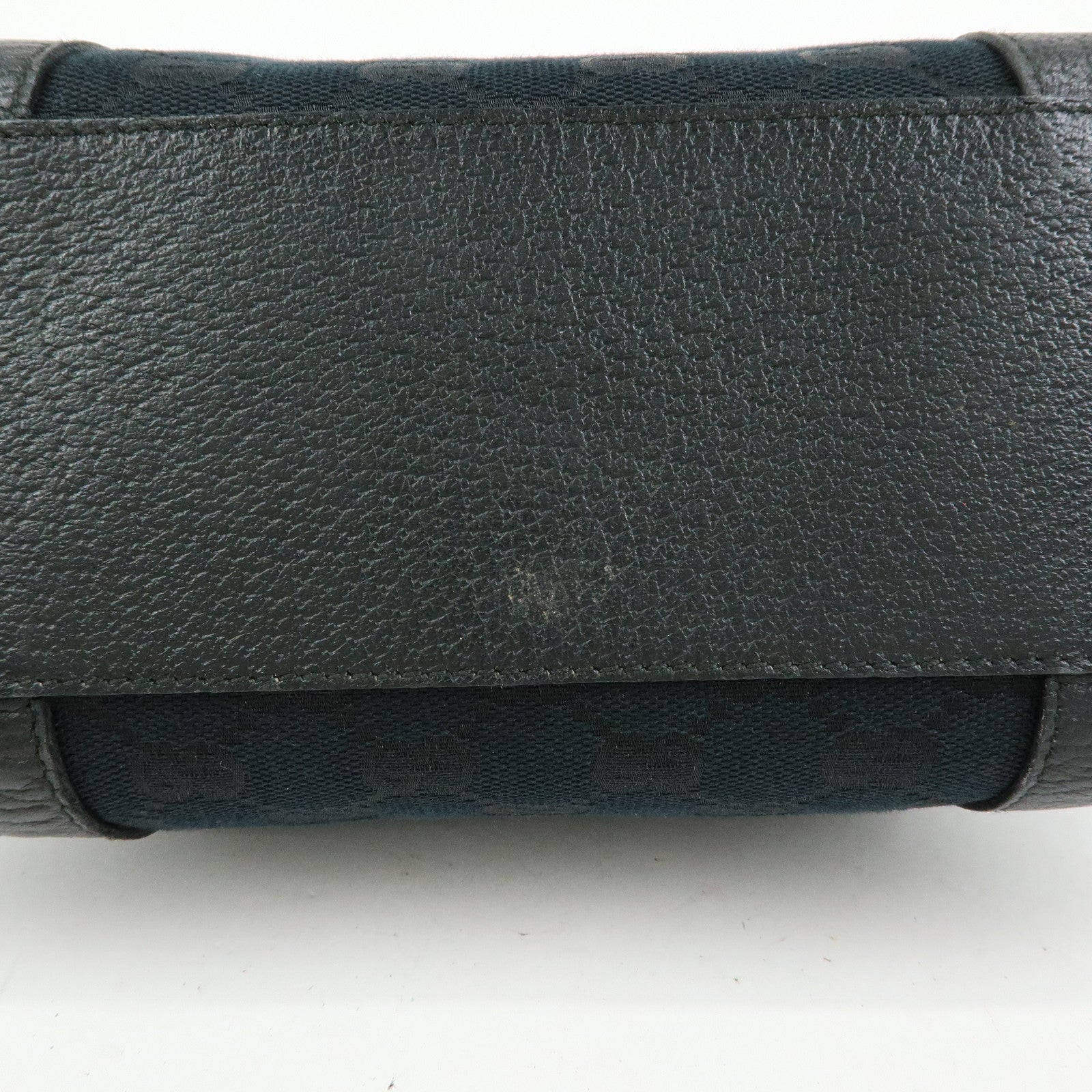 GUCCI Abbey GG Canvas Leather Tote Bag Hand Bag Black 141471