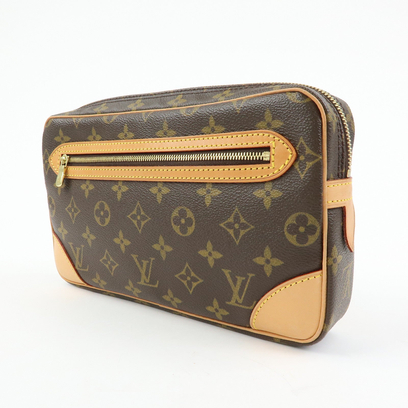 Louis Vuitton Monogram Marly Dragonne GM Clutch Bag Brown M51825