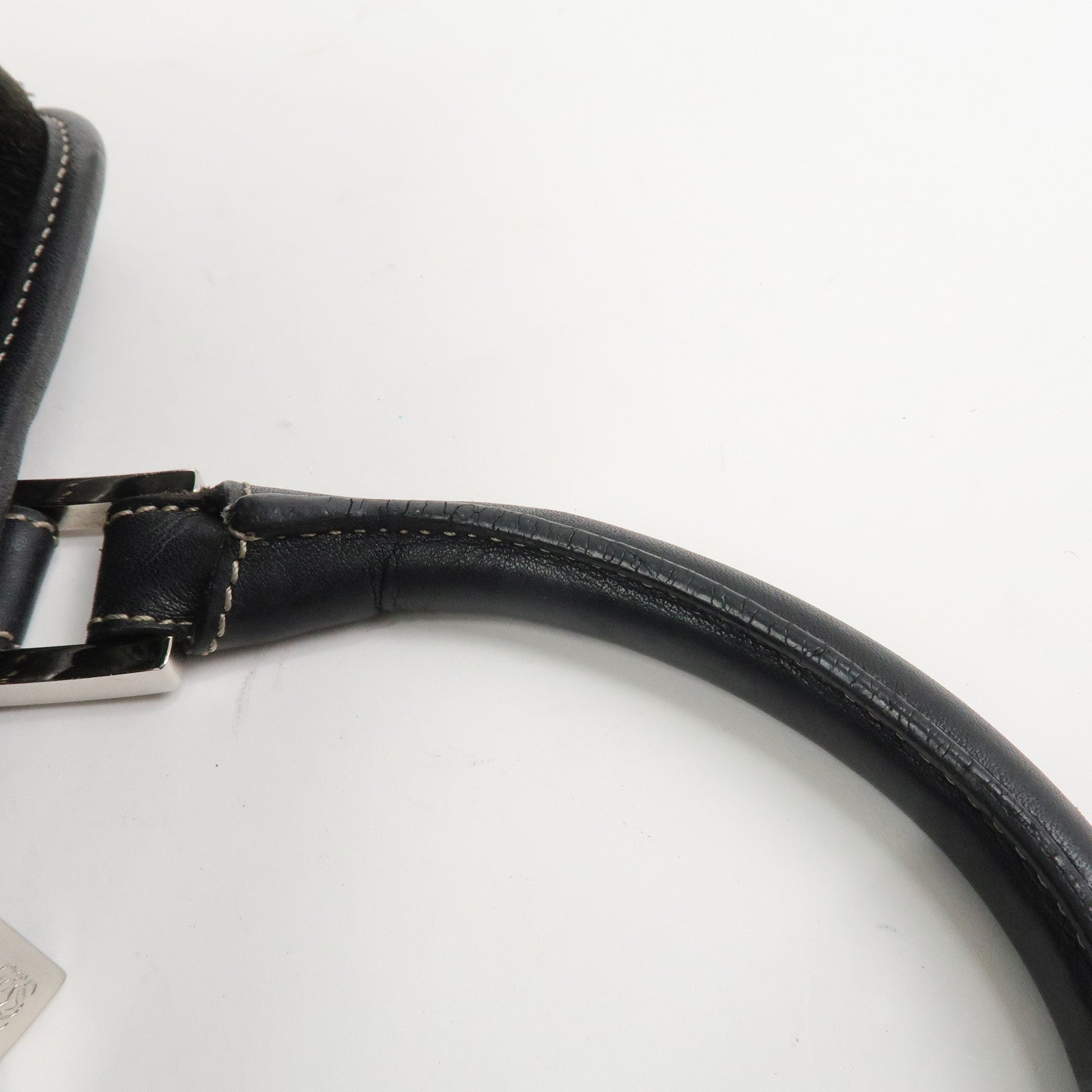 LOEWE Anagram Amazona 28 Suede Leather Hand Bag Bostpn Bag Black