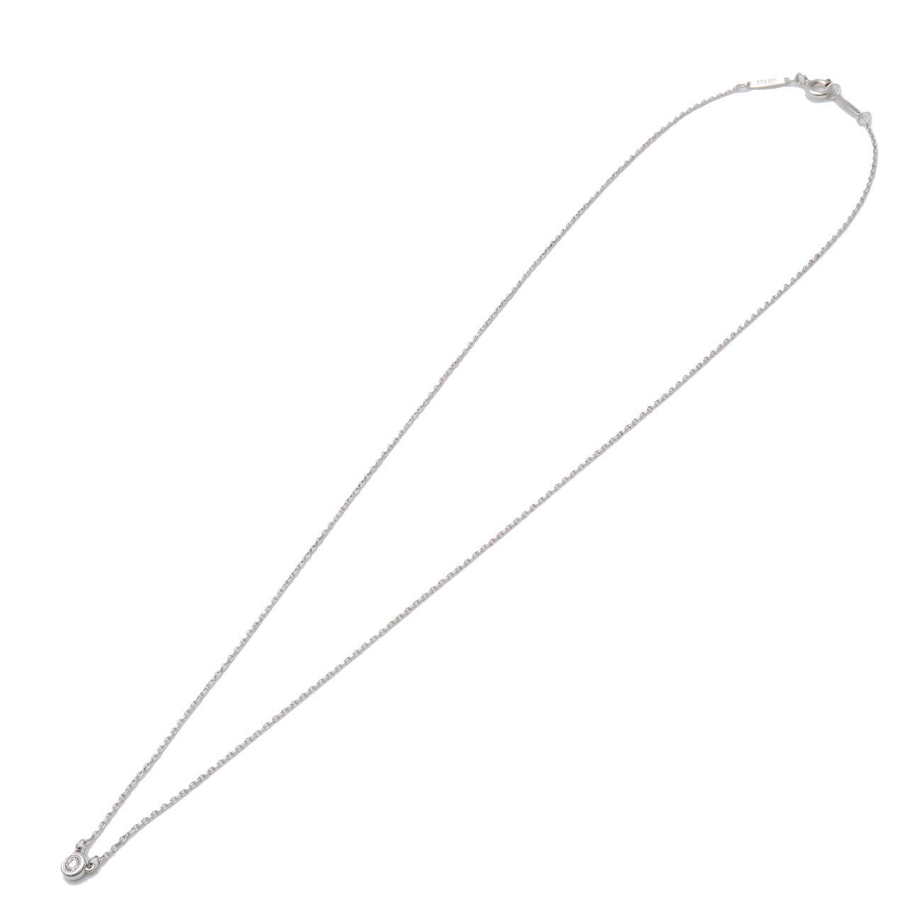 Tiffany & Co By The Yard 1P Diamond Necklace SV925 Silver