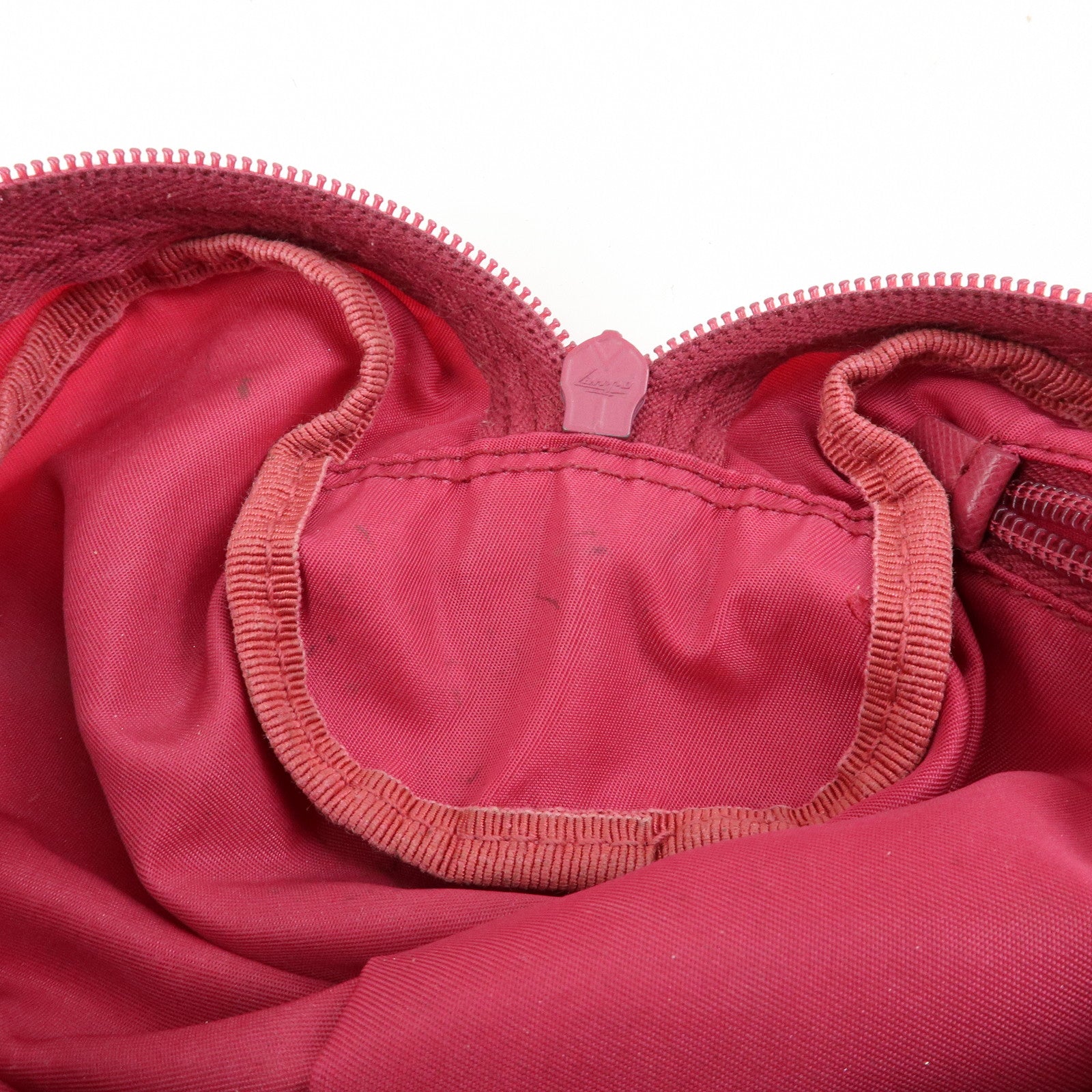PRADA Triangle Logo Set of 3 Nylon Leather Pouch Pink Purple