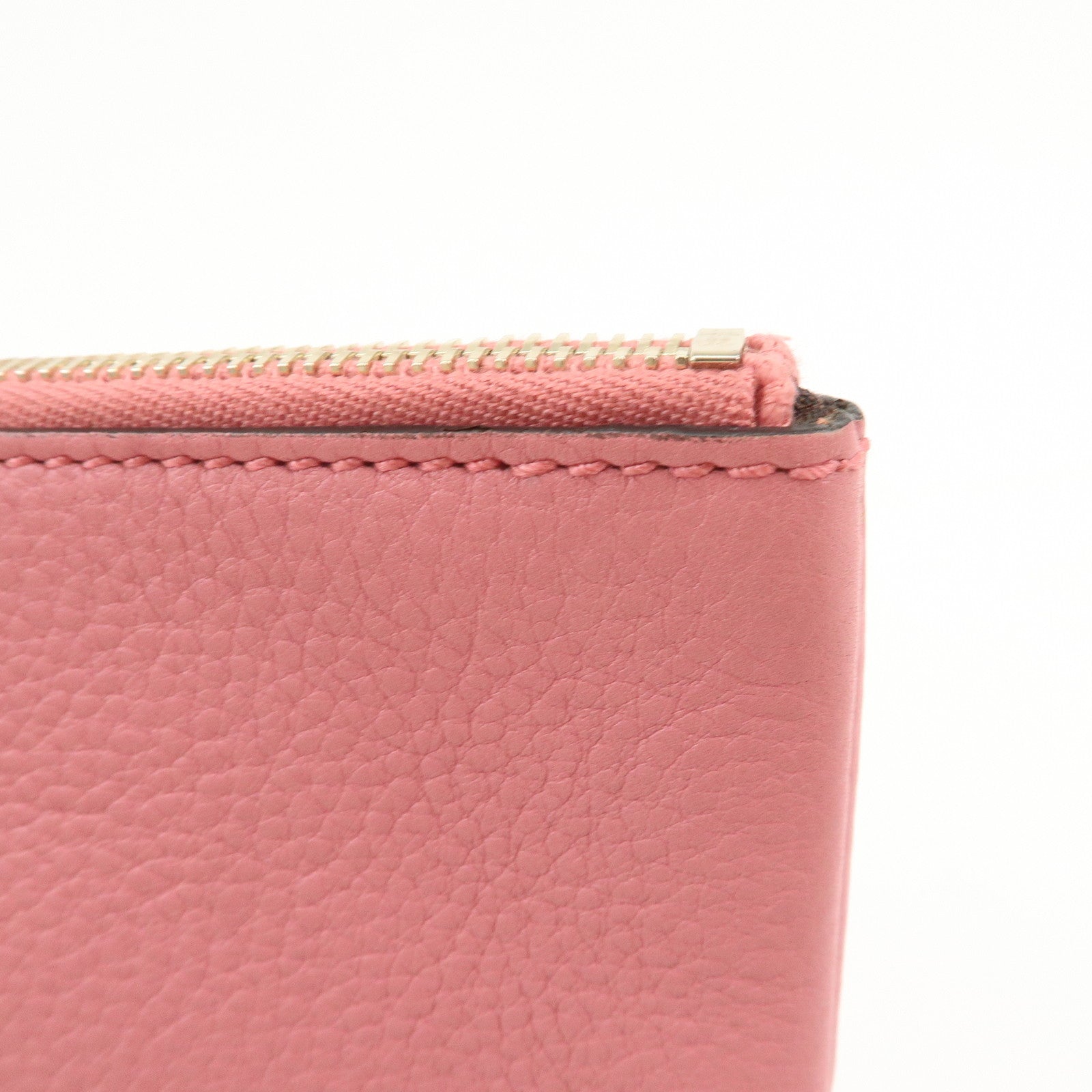 GUCCI Bamboo Leather Hand Bag Clutch Bag Pouch Pink