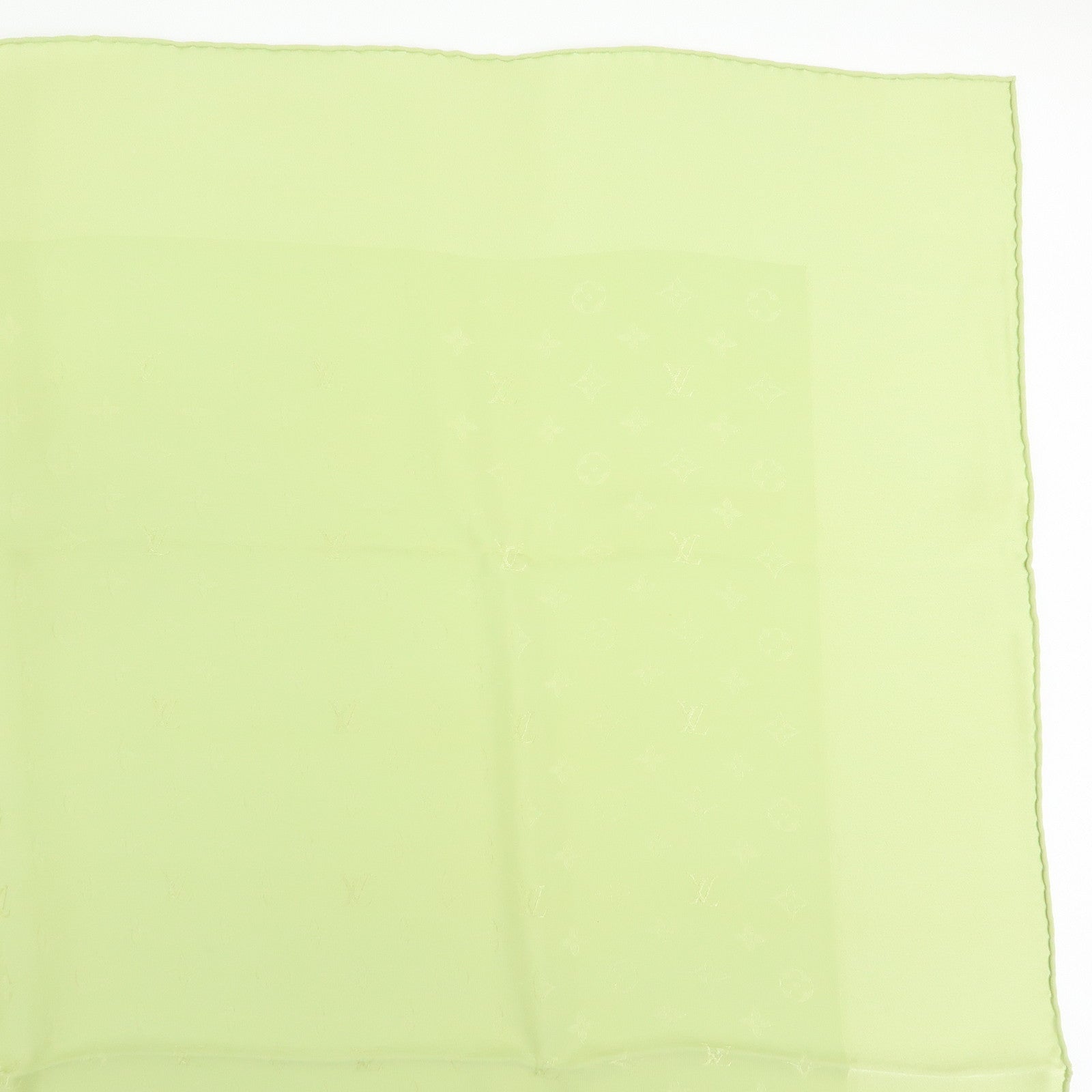Louis Vuitton Monogram Silk 100% Scarf 85x85 Light Green