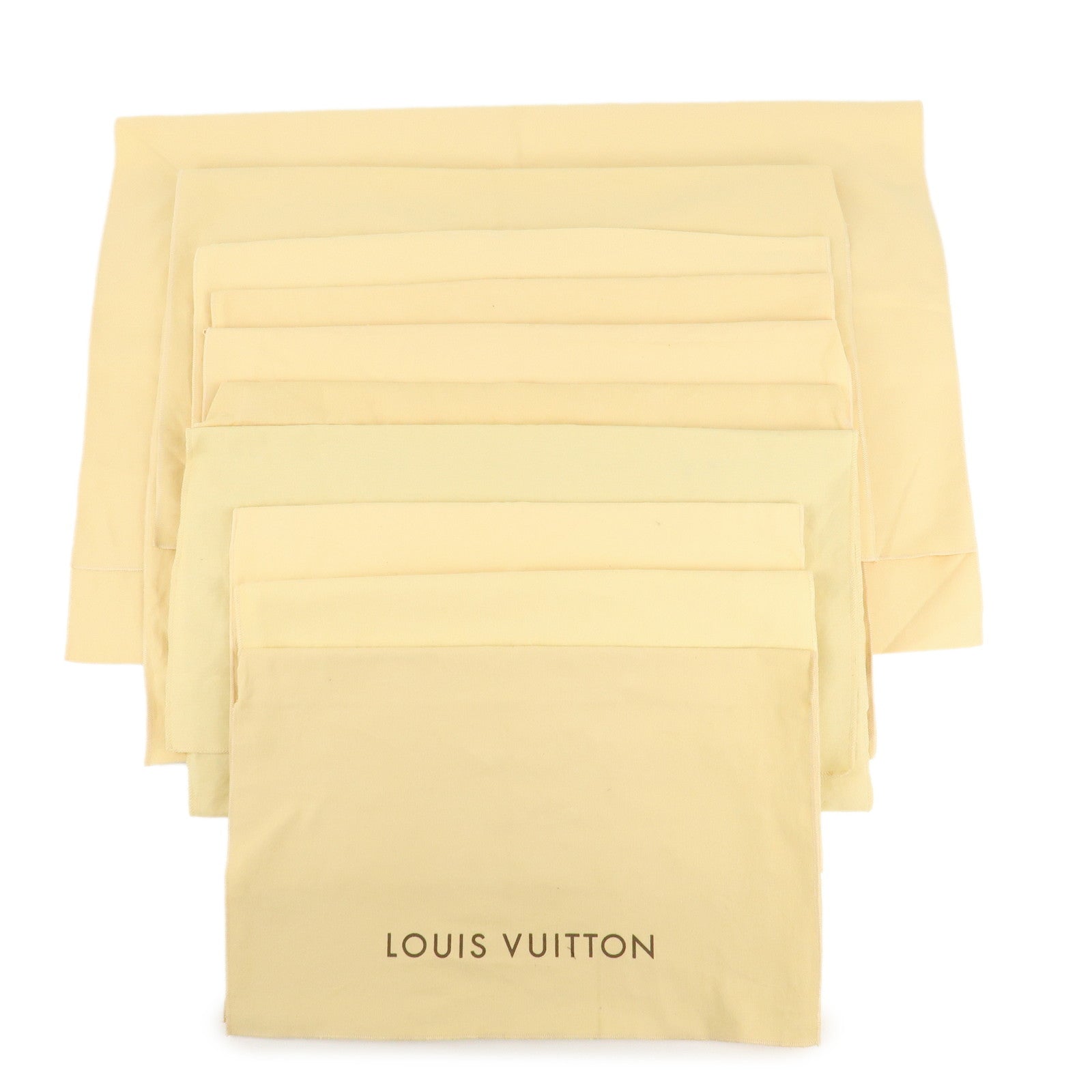 Louis Vuitton Set of 10 Dust Bag Storage Bag Flap Style Beige Used