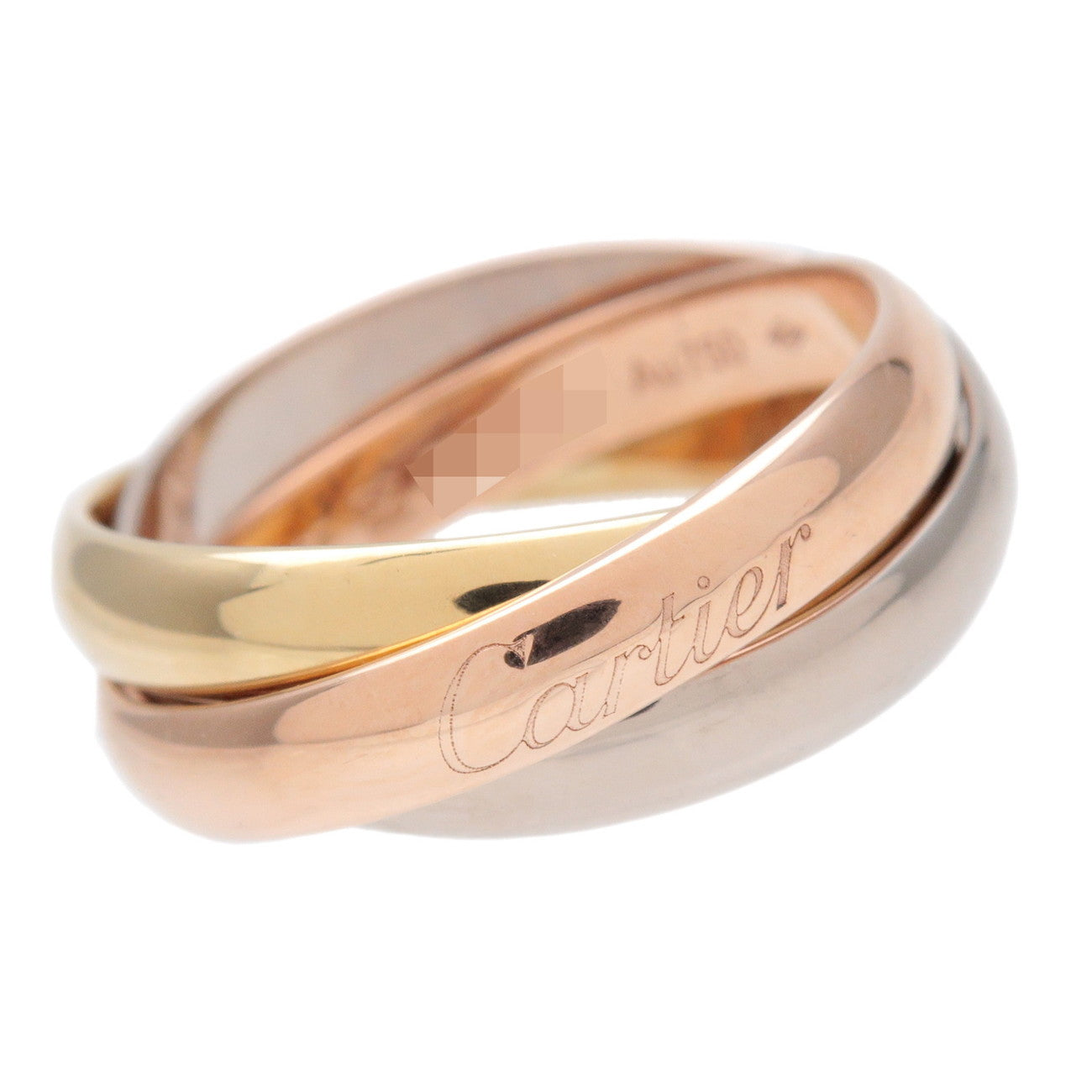 Cartier Trinity Ring MM 750YG/WG/PG #52 US6 HK13