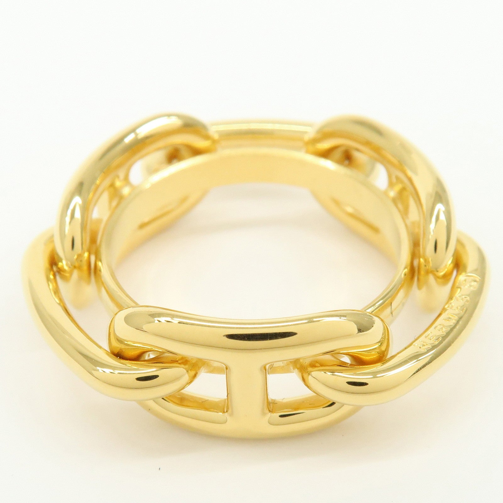 HERMES Scarf Ring 90 Legato Chaine d'Ancre Enchainee Gold