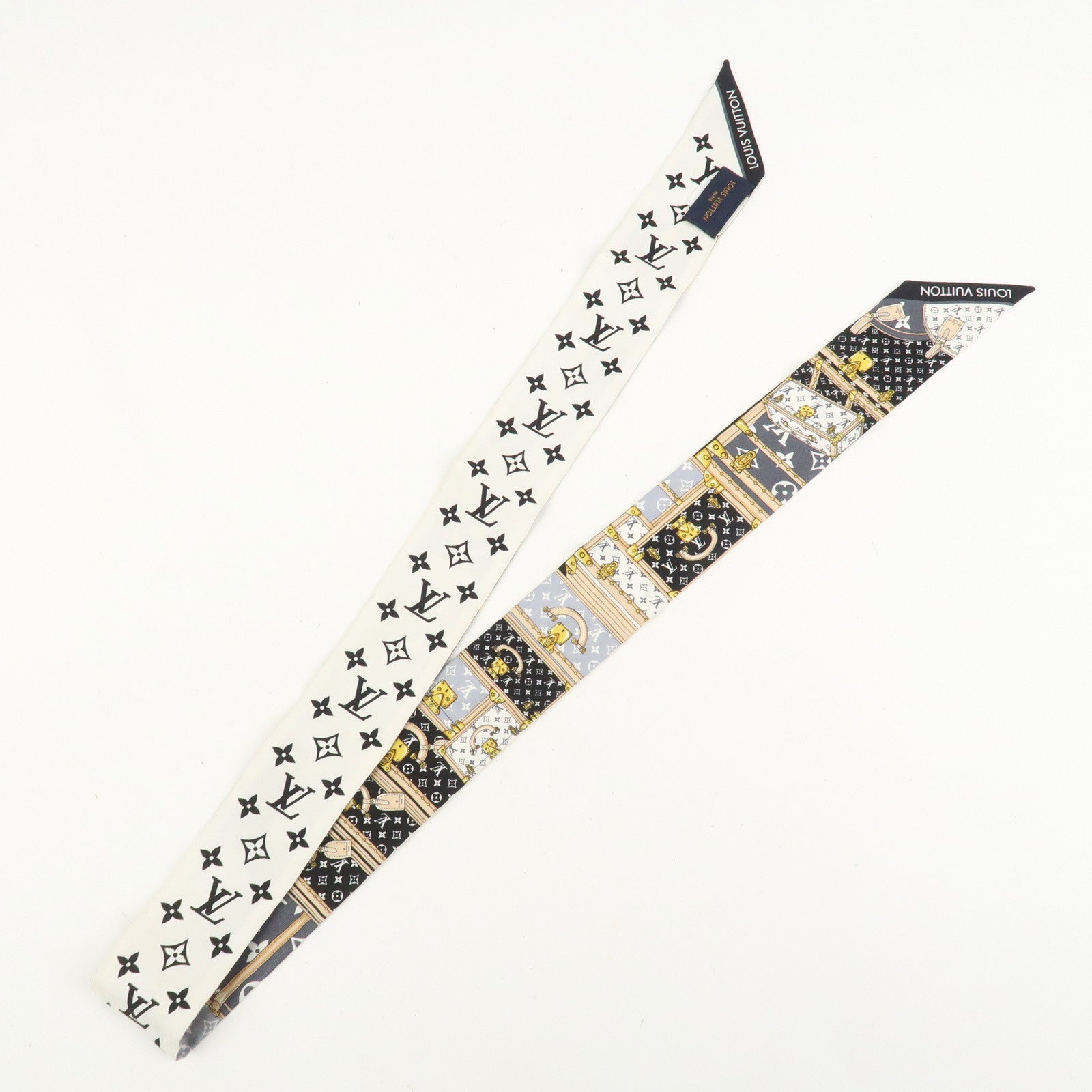 Louis Vuitton Bandeau BB Let's Go Silk 100% Scarf Black M76442