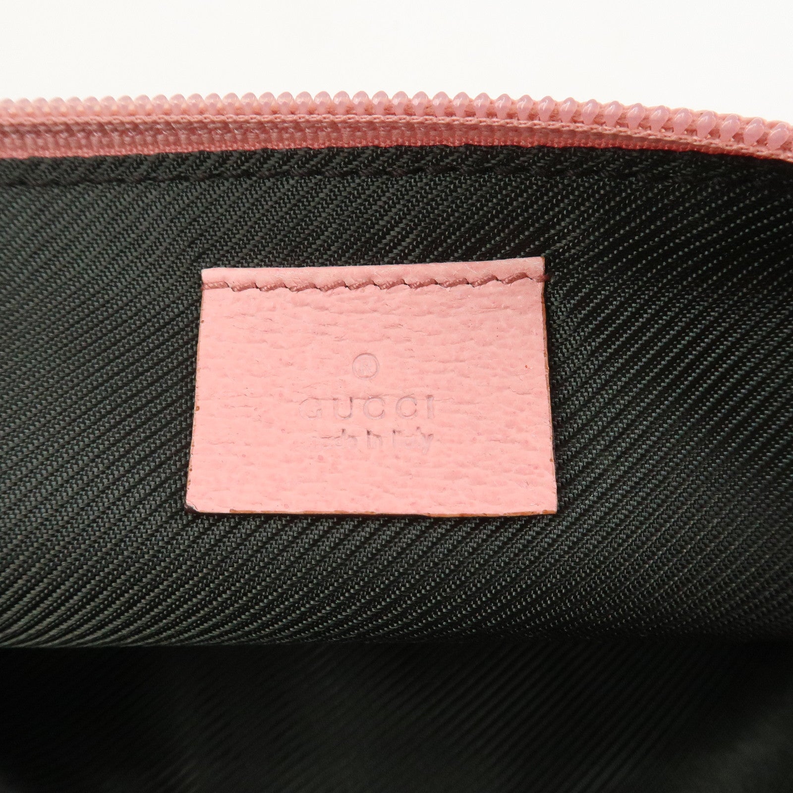 GUCCI Boat Bag GG Canvas Leather Accessory Pouch Hand Bag 07198