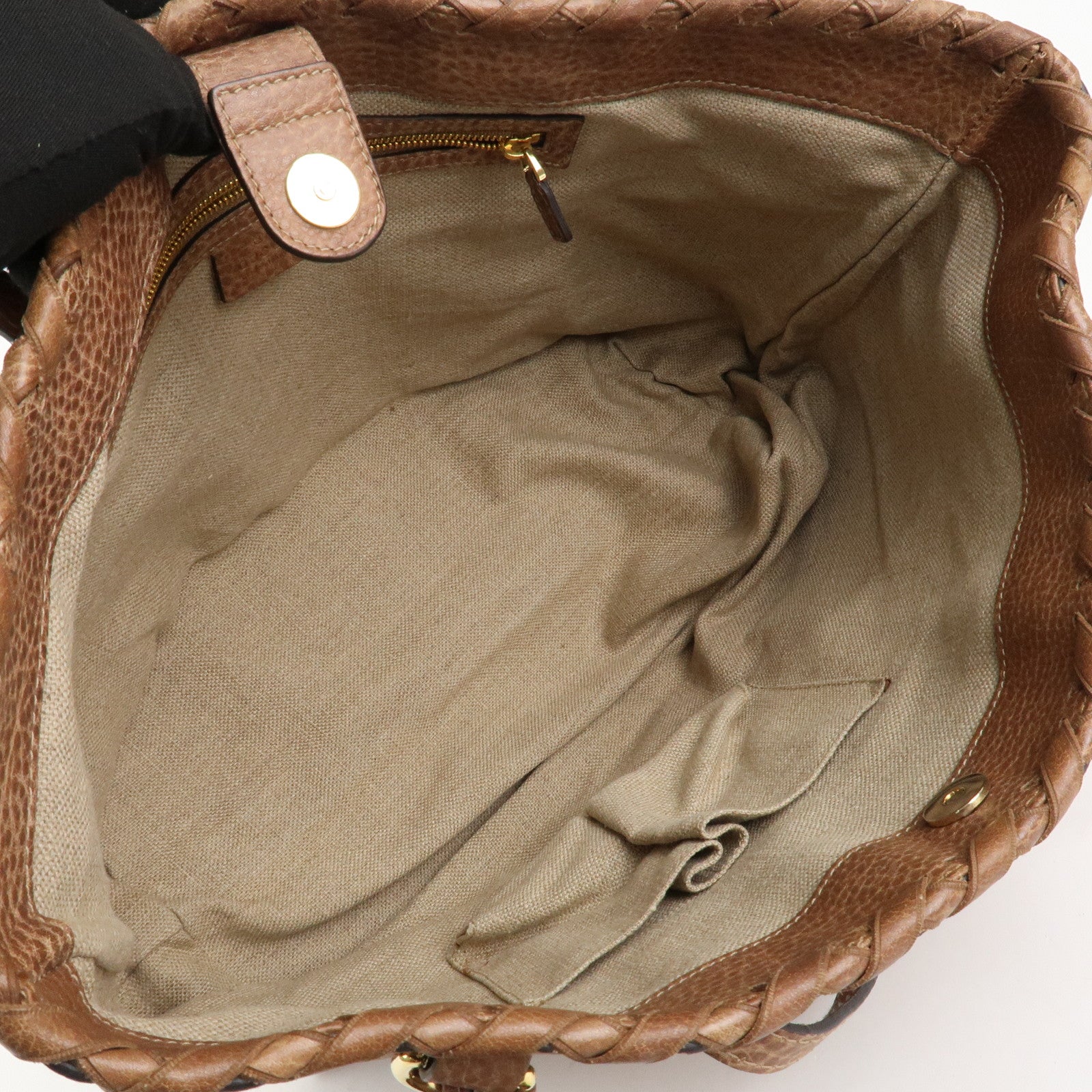 GUCCI Bamboo Guccissima Leather Tote Bag Brown Tassel 218780 Used