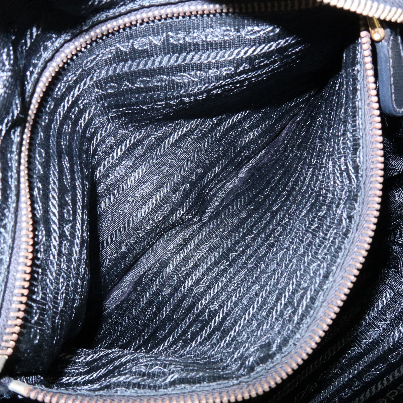 PRADA Logo Nylon Leather Boston Bag Shoulder Bag Black BL0600