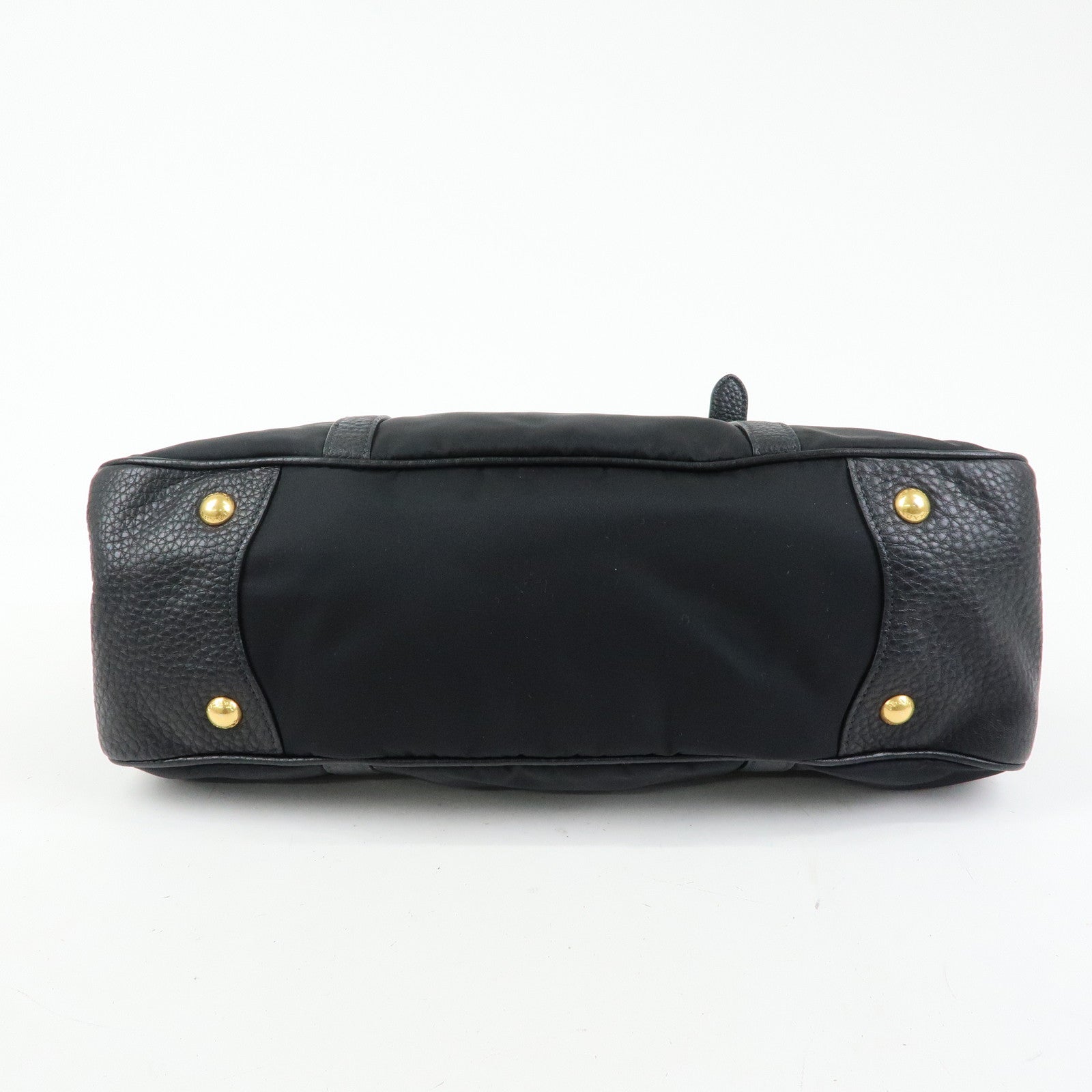 PRADA Logo Nylon Leather 2Way Shoulder Bag Hand Bag Black BN2032