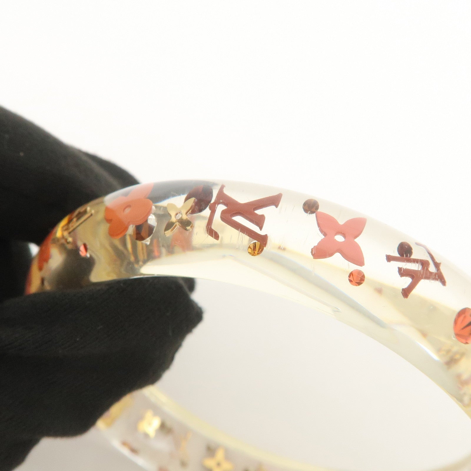 Louis Vuitton Monogram Bracelet Inclusion Bangle Clear Pink M66806