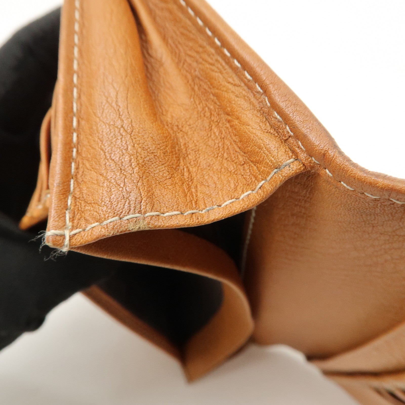 Christian Dior Leather Saddle Long Bi-fold Wallet Brown