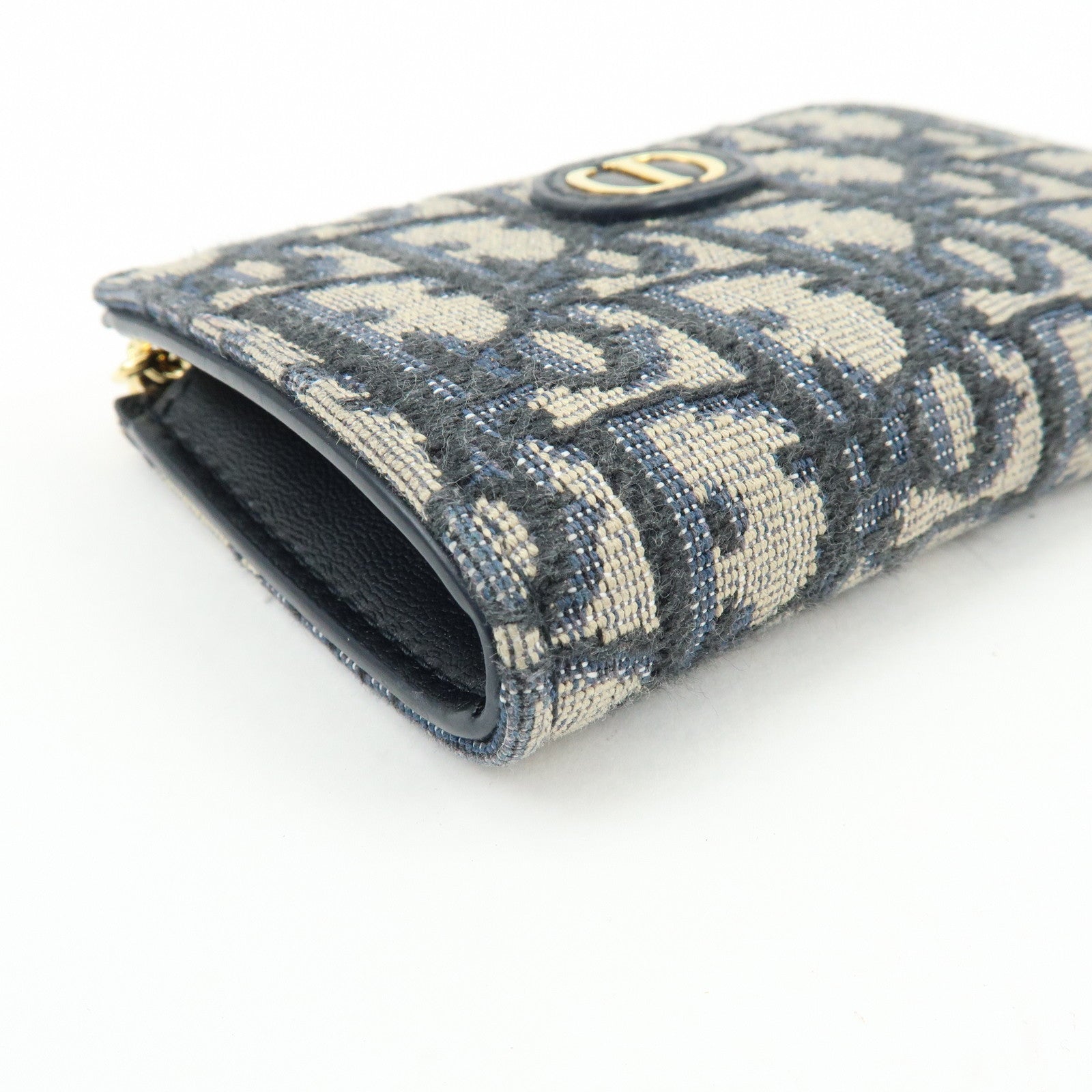 Christian Dior Oblique 30 Montaigne Jacquard Canvas Coin Case Navy