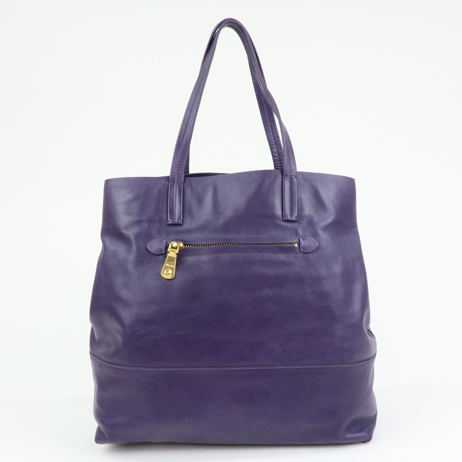 MIU MIU Soft Leather Shopping Tote Bag Shoulder Bag Purple RR1820